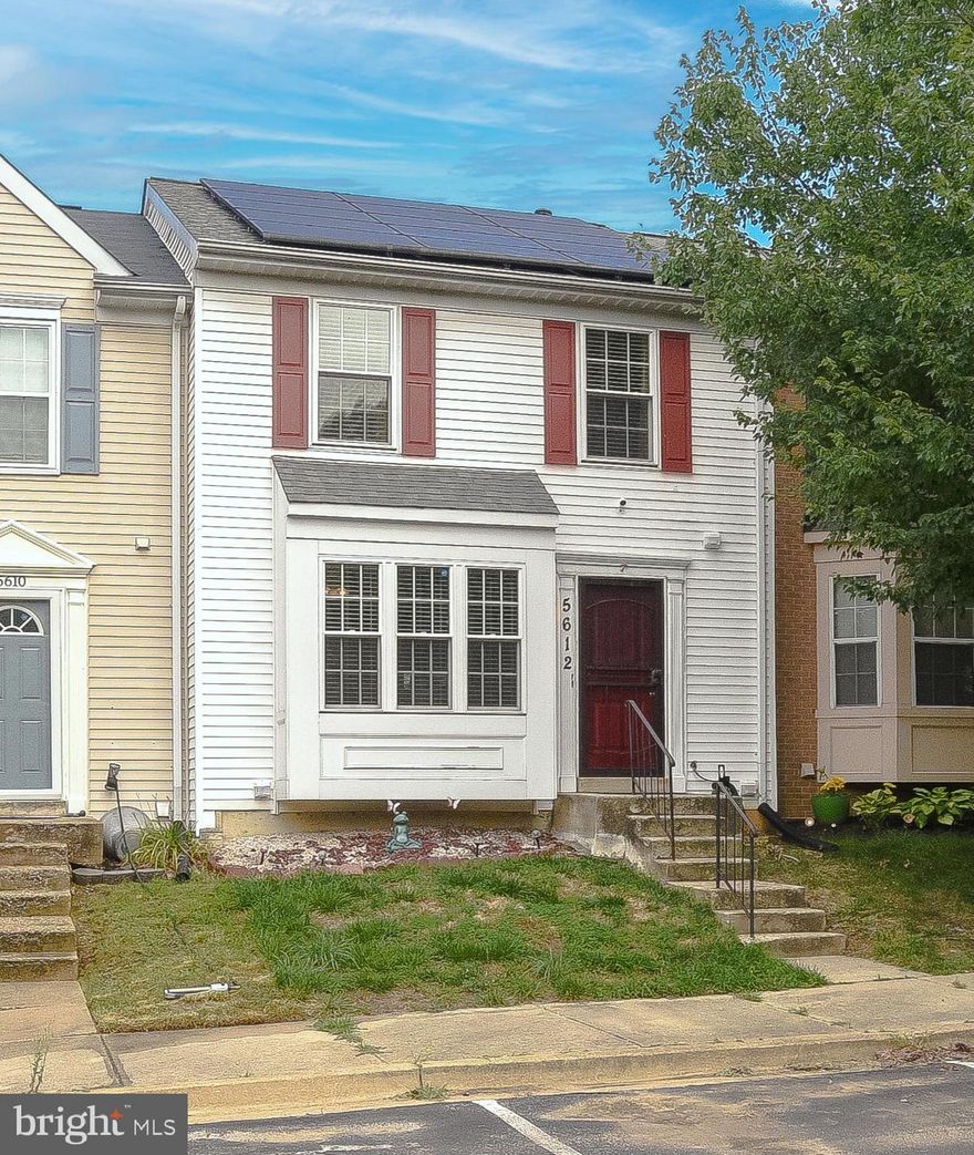 Wonderfully Updated Townhome with Two Primary Suites and Walkout Basement! Located in a desirable community only minutes from I-495, Suitland Metro, and Joint Base Andrews, this 2BR/3.5BA, 1,296sqft residence delights with classic colonial architecture, all newer windows (2017), newer roof (2018), and newer cost-saving solar panels (2018-leased). Explore the main-level to find an openly flowing layout, stylish faux wood LVP flooring (2022), powder room, spacious living room, and a fully-equipped kitchen with updated appliances (black and stainless-steel-2017), ample newer cabinets (2018), gas stove (2023), fashionable newer tile floors (2018), and an adjoining dining area with sliding glass doors to the deck. Entertaining options are plentiful in the fully fenced-in backyard, which has a newer 20’ X 23’ Trex deck (2021), a covered patio (2017), green space, and newer privacy fencing (2021). Two upper-level primary bedrooms each include dedicated closets by Closet America (2022/2023) and private en suites by Bath Fitter (2018 lifetime warranty). Additionally, the main primary bedroom boasts elegant built-in furniture by Closet America. Other details and features: available parking, laundry room, newer HVAC (2017), newer sump pump (2017), new bathroom toilets, vanities, and floors (2018), newer family room blinds (2020), new patio/deck doors (2017), new entry door/screen (2019), 95% finished walkout basement.  Call now for a tour!