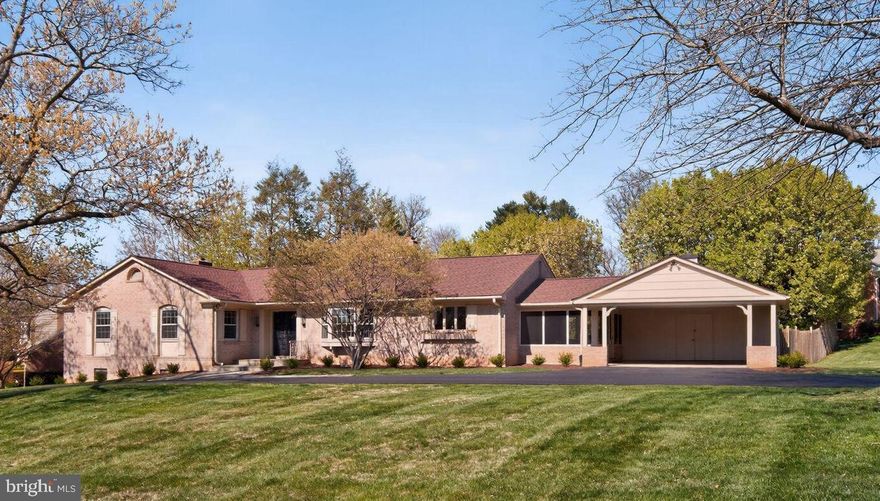 Nestled in the charming Kimblewick community, this beautifully renovated ranch-style home offers a perfect blend of comfort and modern living. With 5 spacious bedrooms, 3 full bathrooms and two half bathrooms, this residence is designed for both relaxation and entertaining.  Step inside to discover a magnificent and inviting foyer and main living space. The stunning living and dining rooms with a large bay window, gleaming and newly refinished hard wood floors create a warm and inviting atmosphere with lots of natural light.  The heart of the home is the sensational kitchen, complete with all new stainless-steel appliances, beautiful new quartz countertops and stunning backsplash, ample table space for an eat-in kitchen.  Just off the kitchen is a convenient half bath, and laundry area.  The family room just outside the kitchen is adorned with exposed beams, another stunning bay window and a cozy brick fireplace. The main level also boasts a a primary En-suite and 3 additional good-sized bedrooms including a full hall bathroom. The lower level offers a spacious family room with a wet bar, cozy brick fireplace and French doors which open to the amazing patio and pool areas.  The lower level also includes a 5th bedroom and full bathroom as well as an additional half bathroom, and an office. Enjoy the convenience of a second kitchen.  The lower level also includes an abundance of storage space and work room options.  Step outside to discover your personal oasis—a fenced, in-ground pool surrounded by extensive hardscaping, perfect for summer barbecues and outdoor relaxation. The serene views of the secluded and private back yard provide a tranquil backdrop, while the screened patio off the kitchen invites you to unwind with a good book.  With a circular driveway and attached carport, parking is a breeze. This home, set on a generous 0.55-acre lot is ready for you to move in and make it your own. Experience the perfect blend of comfort, style, and functionality in this inviting residence.