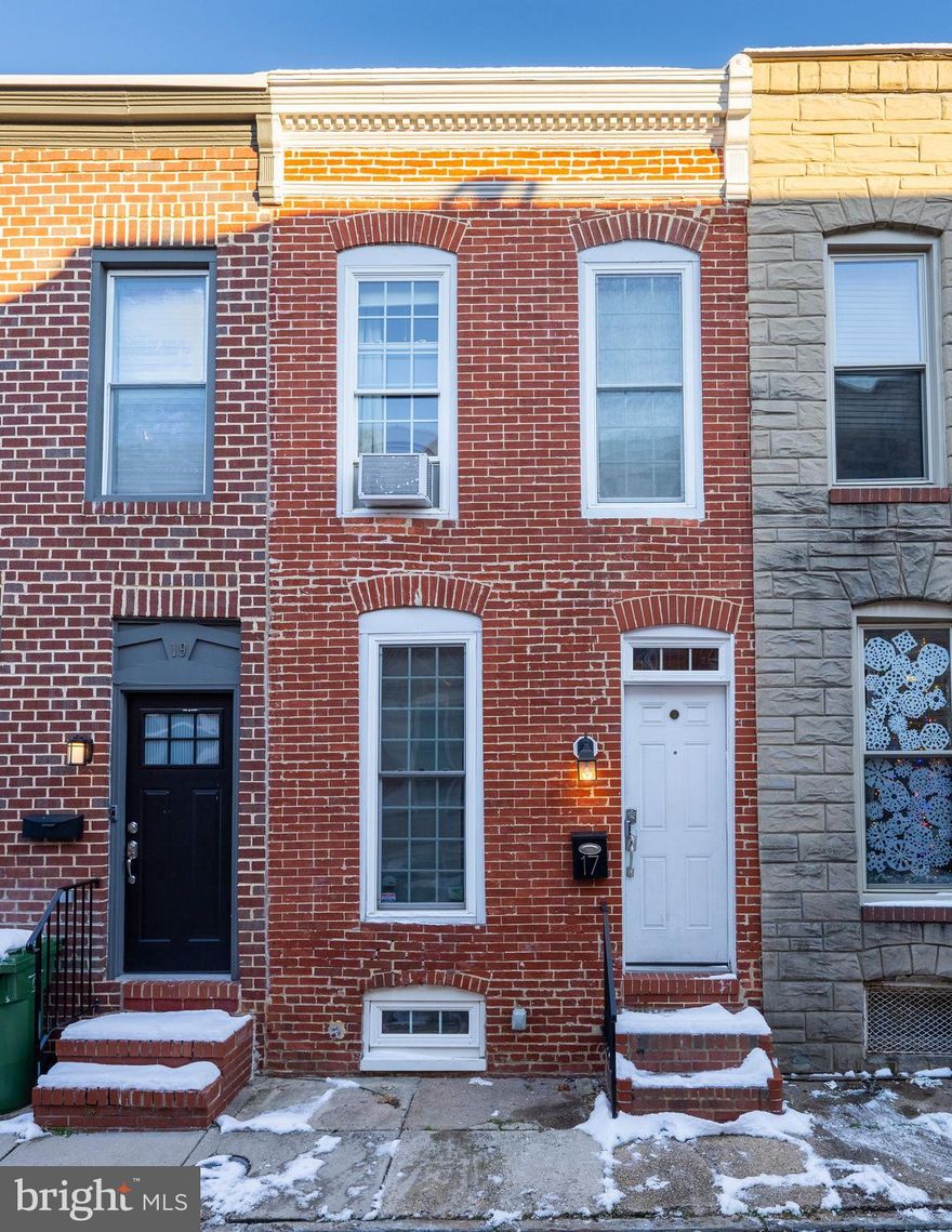 Welcome home to this beautifully updated 2 bedroom, 1.5 bath rowhome in Patterson Place.  Located just steps from Patterson Park, walking distance to Fells Point, Canton and Johns Hopkins on a quiet street, this location could not be any more ideal!  Separate dining and living areas as well as a gourmet kitchen and powder room on the first floor have access to a quaint patio for grilling and entertaining during summer months.  A charming exposed brick wall leads you to two bedrooms on the second floor with an updated full bathroom.  A fully finished basement is also included for additional living space, den or office.  Come see this beautiful home in person!