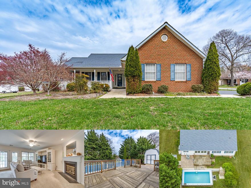 This 3 bedroom, 2 bathroom rambler on the outskirts of the town of La Plata is an exceptional find. The one level living and split floor plan design make it a perfect fit for families, retirees or anyone looking for the convenience of single-level living. The home is situated on a generous 1 acre lot, offering plenty of space for outdoor activities and relaxation. As you approach the home, you are greeted with a charming wrap around porch, ideal for enjoying morning coffee or evening sunsets. Upon entering the home, you will immediately notice the open floor plan, with a spacious family room and a cozy fireplace, a dining room, and a modern eat-in kitchen, complete with upgraded stainless steel appliances, Silestone countertops, and a large pantry. There is plenty of natural lighting in every room. The owner's suite is a luxurious retreat, featuring a sunny bathroom with dual sinks, a soaking tub, separate shower, and 2 spacious walk in closets. On the other side of this amazing rambler you will find two bedrooms with large closets and a full bathroom with a transom to let even more sunshine in. The enclosed back porch is an excellent space for year-round enjoyment, while the large deck leading to the 12 x 24 above-ground pool is perfect for summertime fun. The pool is 4ft deep and has a newer pump, liner, and cover. Over the years the owner has had the roof replaced (2018) gutter guards (2020) water heater, crown molding, upgraded toilets, furnace, and the oil tank was replaced (2018).  Overall, this home is an outstanding value, with its spacious interior, thoughtful layout, and impressive outdoor living spaces. Its location on the outskirts of town provides a energetic setting, while still being conveniently close to all of the amenities that La Plata has to offer.