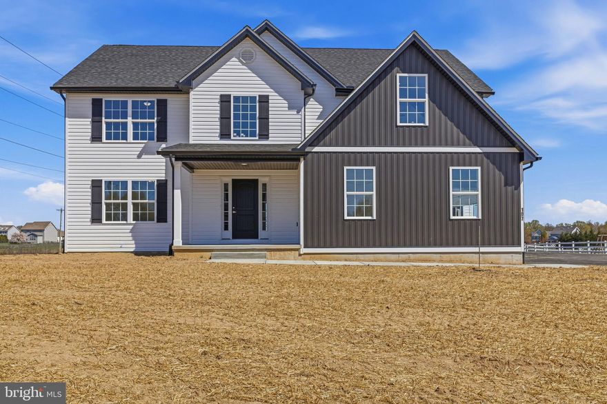 Take advantage of a $10,000 contribution toward your closing costs and make your move into this move-in ready new construction even more affordable!  This beautiful new construction home offers 2,658± square feet of thoughtfully designed living space on a private 1.02-acre lot. Featuring 4 bedrooms and 2.5 baths, the home boasts a bright, open-concept layout ideal for modern living and effortless entertaining. The spacious family room with a gas fireplace flows seamlessly into the gourmet kitchen, complete with 42-inch soft-close cabinetry, a stainless steel appliance package with gas cooking, and elegant quartz countertops. A versatile flex space at the front of the home provides the perfect option for a formal dining room, home office, or additional living area. Step outside to the maintenance-free deck; perfect for outdoor dining, relaxing, or entertaining all while enjoying views of the expansive property. Upstairs, the generous primary suite serves as a true retreat, featuring a spa-like ensuite bath with a soaking tub, oversized tile shower, and double vanity, along with his-and-hers closets and a cozy nook ideal for a reading or sitting area. Three additional well-sized bedrooms, a full guest bath, and a convenient second-floor laundry complete the upper level. The full, unfinished walkout basement offers endless potential to finish for additional living space, a home gym, recreation room, workshop, or abundant storage. Ideally located with quick access to major routes and I-95, this home offers easy commuting while remaining close to Lums Pond State Park and the charm of historic Old New Castle. Call today to make this new construction yours!