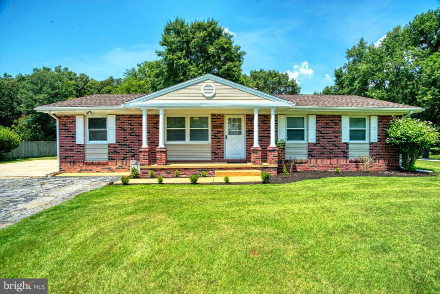 This roomy brick front rambler is conveniently located between Waldorf and LaPlata yet is private and peaceful. The subdivision is surrounded by beautiful farmland.  Many new updates include kitchen with granite countertops, appliances and ceiling fans.  Fresh, bright paint throughout home.  Large mostly clear 3/4 acre corner lot on dead end street.   Spacious living room with hardwood floors and family room.  Storge shed in the backyard.  Large multi-car driveway.  Replaced insulation and sealed attic space.  Crawl space has new drain tile/sump pump and has been newly sealed.  Property has been rated to meet SMECO specifications for energy efficiency.  Don't miss out on this great opportunity to own this beautiful home.  Call for appointment soon!!  HMS Warranty included!