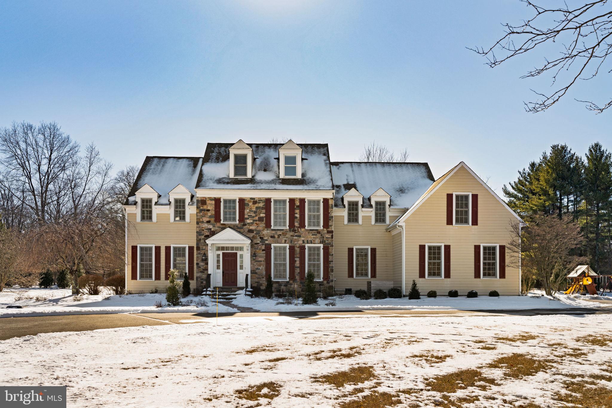 Welcome to your dream home! Nestled on a 1.62 acres in the highly desirable community of Newtown, PA, this stunning 5-bedroom, 5.5-bath luxury home offers the perfect blend of elegance and comfort. As you approach, you’re greeted by charming curb appeal with manicured landscaping and a stately exterior. Step inside to discover an open floor plan bathed in natural light, with soaring ceilings, hardwood floors, and custom finishes throughout.The kitchen featuring stainless steel appliances, granite countertops, a spacious island, and a breakfast nook that overlooks the serene backyard. A mudroom with ample storage, and walk-in pantry leads to the oversized 3 car garage. Open to the kitchen, the family room boasts a cozy fireplace, and floor to ceiling windows. Perfect for gatherings, the formal living and dining rooms add a touch of sophistication for entertaining. An updated half bathroom (2021) and home office complete the first floor. Upstairs, the luxurious primary suite offers a private retreat with a spa-like en-suite bathroom, complete with a soaking tub, walk-in shower, and dual vanities. Two additional bedrooms, two full bathrooms, a laundry room and an additional bedroom/office/playroom complete this level. Tucked away on the third floor, you will find the perfect in-law or guest suite complete with skylights, beautiful country views, and a private bathroom. The finished basement offers endless possibilities with a media room, home gym, game area, and wet bar. Step outside to your private oasis, featuring a spacious patio, lush greenery, and plenty of room for outdoor activities or even a future pool. Recent updates include: updated electrical panel and addition of whole house generator; new paint and carpeting throughout; smart technology installed throughout; CAT 6 ethernet wire throughout; reverse osmosis water system.
Situated in a quiet cul-de-sac with close proximity to top-rated schools, fine dining, shopping, and easy access to Rt. 95, this home is truly a rare find. Schedule your private tour today!