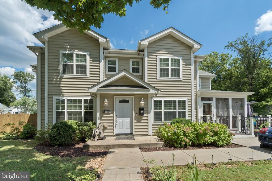Well-maintained 4 bed, 3.5 bath SFH in the Bel Air neighborhood of Falls Church. Built in 2011, this corner lot home sits on a cul-de-sac street. Large concrete driveway, ample street parking and rear shed. New patio off the wrap-around trex deck and a beautiful screened-in porch with vaulted ceilings. On the property are peach, pear, persimmon & mulberry trees, along with strawberry & blackberry patches. Main level has an open floor plan with hardwood floors, recessed lighting, gas fireplace and half bath. Kitchen with gas cooking, stainless steel appliances and granite countertops. Main level bedroom with full bathroom is the perfect office or in-law suite. Upper level has three spacious bedrooms & full size washer/dryer. Primary suite has walk-in closet, double vanities and an oversized walk-in shower w/ rainfall shower head . Heat pump 2015. A/C compressor 2019. Vinyl windows.