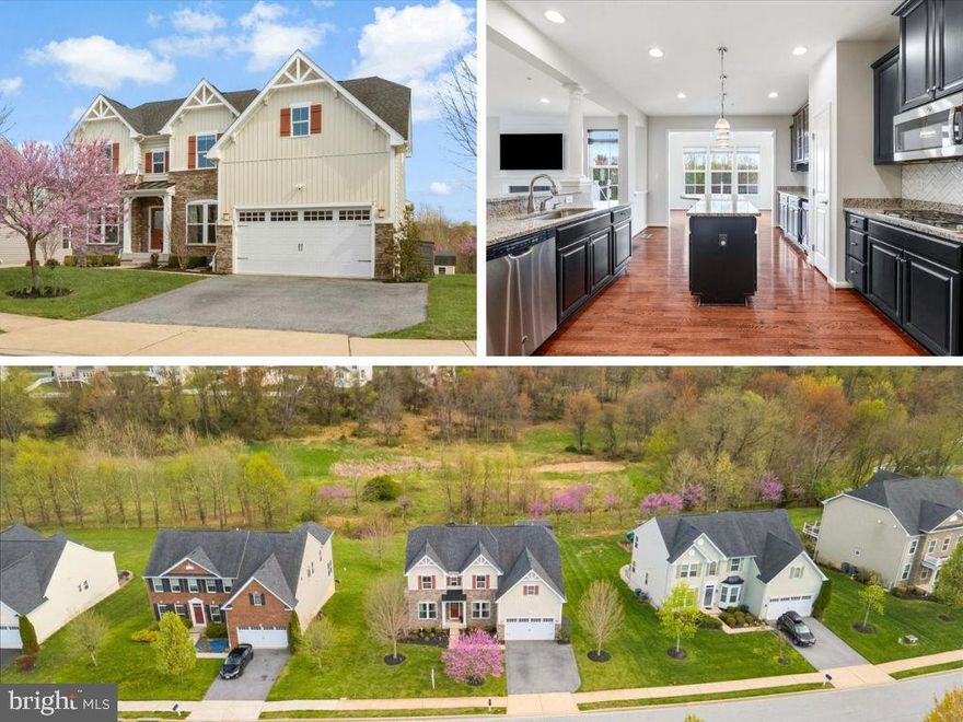 Welcome to this beautifully custom-built 4-bedroom, 2.5-bath home offering over 3,300 square feet of thoughtfully designed living space—featuring brand new carpet and fresh paint throughout, making it truly move-in ready. From the moment you step inside, you’re greeted by a grand foyer with soaring ceilings and stunning cherry hardwood floors that set the tone for the elegance found throughout the home. The main level features a formal living room adorned with crown molding and a spacious dining room perfect for hosting dinner parties and holiday gatherings. The heart of the home is the inviting family room with a cozy gas fireplace, seamlessly flowing into the gourmet kitchen—complete with abundant cabinetry, granite countertops, tile backsplash, a large center island, and a separate breakfast bar ideal for entertaining. Stainless steel appliances, including a double oven and gas range, along with a pantry, make this kitchen as functional as it is beautiful. Just off the kitchen, the bright breakfast room overlooks the expansive back deck, creating the perfect spot to start your day. A main-level office provides a quiet and convenient space for working from home as well as a half bathroom. Upstairs, the spacious primary suite offers a true retreat, featuring a tray ceiling and plenty of room to unwind. The luxurious ensuite bath includes a soaking tub, large glass-enclosed shower, double vanities, and a generous walk-in closet. Three additional bedrooms and a full bath complete the upper level. The walkout lower level provides endless possibilities—whether you envision a recreation room, home gym, or game space. Step outside to enjoy the screened-in lower patio, perfect for relaxing with a good book or catching the game on the outdoor TV. Entertain with ease on the large deck and custom patio, all overlooking a spacious backyard with plenty of room to play. A storage shed adds extra convenience for all your outdoor needs, the playset is ready for summer!  The privacy of the backyard is enhanced by the green space at the end of the yard; enjoy this natural haven!