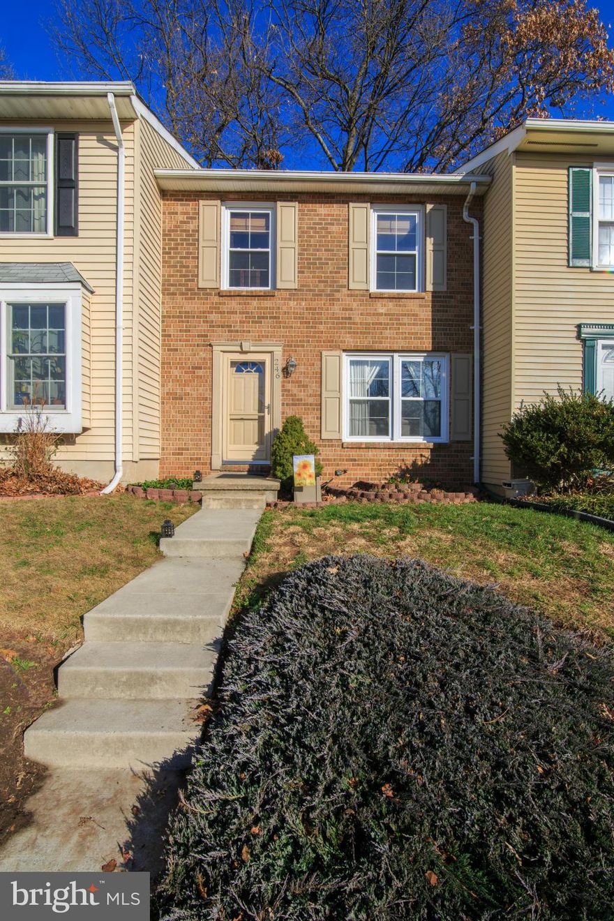 Easy low-maintenance living in this bright & sunny well-maintained townhome. Updated baths, kitchen, windows, doors. Finished basement offers TV room, playroom/office, 1/2 bath, & laundry. Private back yard. Exterior maintenance, roof, snow removal, landscaping, and water are included in condo fees. Lots of parking and convenient to shopping, DC, Balto, Annapolis, & Ft. Meade.