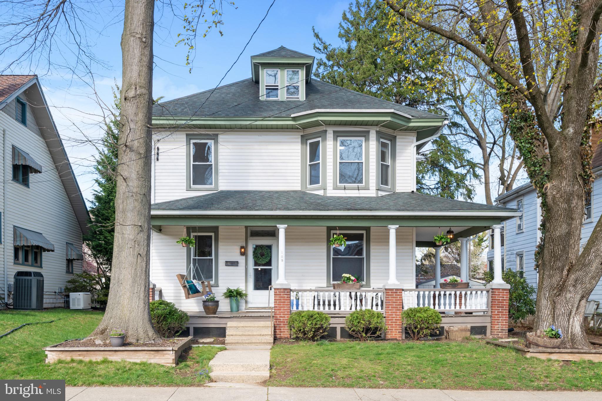This charming home, built in 1922, has been thoughtfully updated with modern touches and amenities while maintaining its classic character. With 4 spacious bedrooms, 1.5 bathrooms, and over 1,900 square feet of living space, this home is perfect for families seeking both comfort and style.
As you step from the expansive front porch into the entryway, you are welcomed by warm hardwood floors and floods of natural light. The living room, to your right, offers a cozy window seat for you to settle in with a good book. The space is freshly painted and boasts exquisite architectural woodwork: broad baseboards, tall windows with detailed framing, wainscoting and crown molding. The dining room, too, has elegant designs to elevate the space: chair rail, stained glass window, and a unique light fixture. Just off the dining room is a discrete and convenient half-bath. The dining room leads easily to the kitchen, making entertaining a breeze.
The kitchen is the heart of the home. The new flooring, stainless steel appliances, and clean tiled backsplash create a calm, light-filled space where everyone will want to gather. The ample cabinetry and quartz countertops make the space both beautiful and functional. A laundry room and mud room are just off the kitchen, giving access to the back garden and stunning deck. A pergola covers the deck area, and provides an outdoor oasis for eating al fresco or relaxing with friends on a warm spring evening.
Upstairs are four bright and spacious bedrooms. The plush carpet, new light fixtures, and fresh paint enhance the home’s fresh, contemporary feel and create a warm and inviting space for everyone. The bathroom is newly updated with fresh paint and wainscoting, a new toilet and hardware, and new flooring.
A fenced-in yard and a 1-car garage at the back of the property gives you privacy and all the outdoor space you need for gardening, playing, and additional storage. This home is move-in ready and provides a perfect balance of historical charm and modern updates. Settled in the heart of Manheim, just a stone’s throw from Lancaster and Lititz, this is a home you will not want to miss!