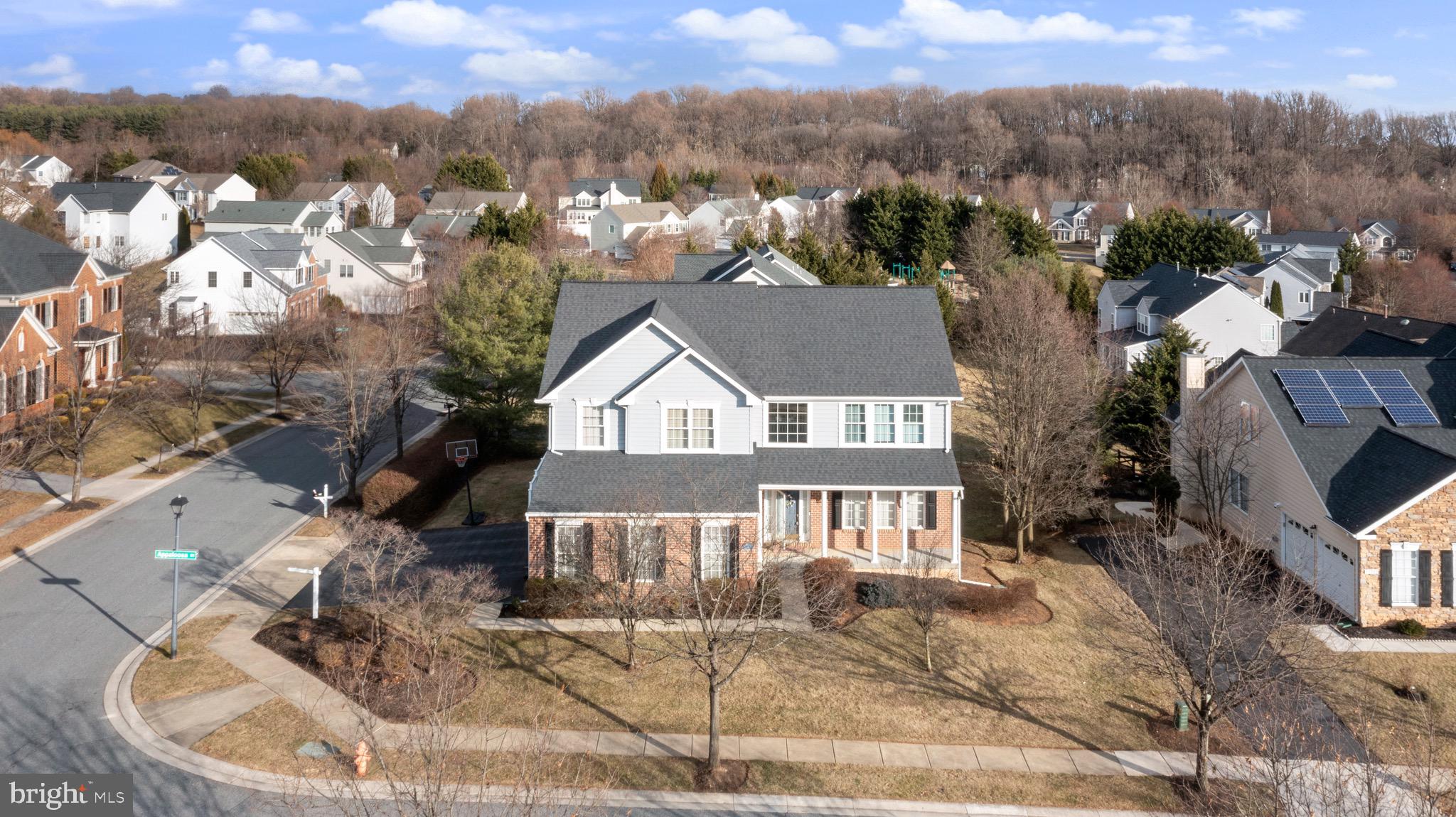 MULTIPLE OFFERS RECEIVED. Deadline for receiving offers Sun 03/02/25 6:00pm. Gorgeous 5 bedroom, 3.5 bathroom front brick colonial in the desirable community of Fields of Sagamore. The stunning home located at a corner lot features a grand 2-story foyer, gleaming hardwood floors on the main level, living room, separate formal dining room, kitchen with an island, pendant lights, GE profile refrigerator with built in Keurig, walk-in pantry, granite countertops with white 42” cabinets, with a walk out to a large wrap around TREX deck. Also on this level, mud room to the 3 car garage and a cozy family room off the kitchen. The upper-level features a large owner's suite with a recently renovated owner's spa bath, walk-in closet & vaulted ceiling, convenient laundry room on bedrooms level, additional ample-sized bedrooms, along with 2 additional renovated full bathrooms. UNFINISHED BASEMENT. This sought-after community offers family friendly parks to enjoy with family and pets as well as walking trails. Excellent location, close to shopping, dining, Worthington Valley and more.