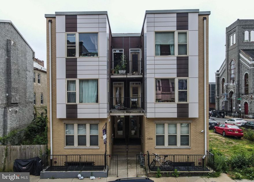 This beautiful condo is only a few years old with a private balcony and large shared roof deck with amazing city views! The unit has an open floor plan with hardwood flooring throughout. The contemporary high-end kitchen, with espresso cabinetry, white quartz countertops, stainless steel appliances (including a wine fridge!) also includes a large island with seating. The big bedroom is just past the kitchen and has a huge window with fantastic light and a spacious closet. The unit also has a spa-like bathroom and a washer and dryer in the unit. There is tons of outdoor space- besides the private balcony, the units share a rear yard and a large ROOF DECK with amazing views of the city! Super convenient location close to the Broad Street subway line, universities, Center City, the shops on Fairmount Avenue, gyms, supermarkets, etc. This has been a solid rental for the past few years for the current landlord... would be fantastic for an owner occupant or a great addition to your investment portfolio in this booming area, close to universities and just a block to the Broad Street subway!