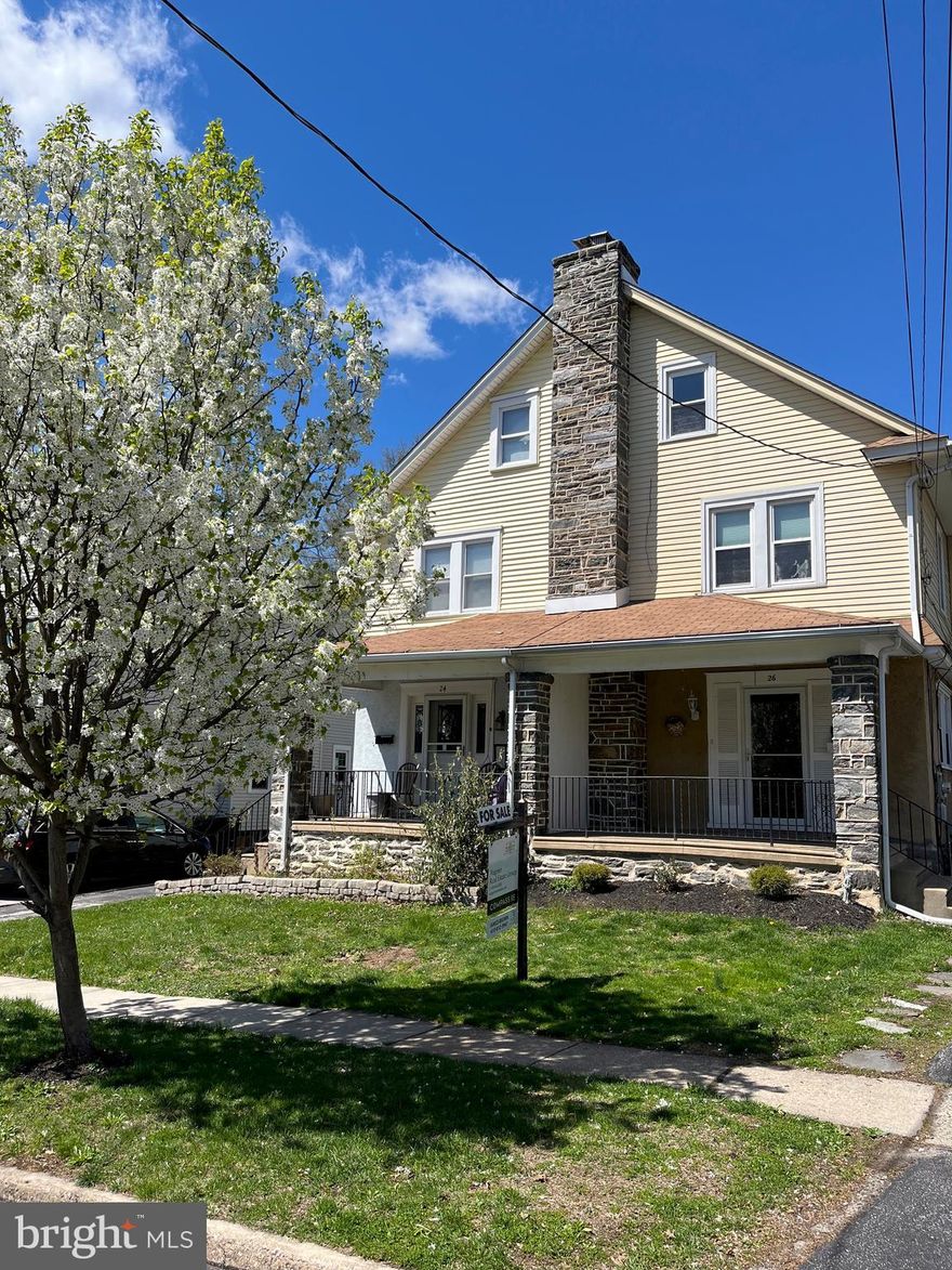 Back on the market with fresh updates and ready for its next chapter! Welcome to this quintessential Havertown twin, where classic charm meets modern ease in the heart of H-Town. From the moment you arrive, the lovely covered front porch invites you to slow down, pull up a chair, and enjoy the friendly neighborhood energy—it’s the ultimate spot to unwind.
Step inside to find a home that radiates warmth. The spacious living room, anchored by a handsome focal-point fireplace, flows seamlessly into the dining room. You’ll fall in love with the pristine, just-refinished hardwood floors, complete with an elegant walnut inlay that adds a touch of timeless craftsmanship. Just beyond, the cozy eat-in kitchen features sleek granite countertops and a fresh coat of paint, making it a bright and cheerful heart of the home.
The second level offers three well-proportioned bedrooms, including a primary bedroom with ample closet space.
The Hidden Gem: Journey up to the heated third floor, a versatile retreat that adapts to your lifestyle. Whether you need a 4th bedroom,  secluded home office, a tranquil yoga studio, or an extra den, this space has you covered. Plus, the oversized closet offers an easy opportunity to add a third-floor bathroom!
Bonus Living Space: The fully finished basement has been freshly painted and is ready for movie nights, a playroom, or a home gym.
Outdoor living is a breeze with a private screened-in back porch—perfect for summer dinners—leading to a lovely yard and a detached garage. With a driveway that accommodates three cars and a location that boasts unbeatable walkability to local favorite eateries, parks, and schools, this home truly captures the Havertown lifestyle.
This Is It… This Is The One… Welcome Home!