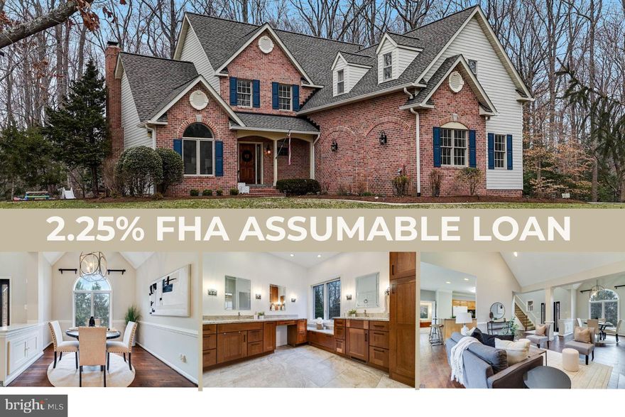 Nestled among incredible trees in a stately, secluded neighborhood, this home is a rare find. Tucked away on over six acres of wooded land, this stunning custom home offers privacy, energy efficiency, and thoughtful design at the end of a quiet cul-de-sac. Step inside to a grand two-story foyer, where rich, wide-plank hardwood floors lead the way to an inviting living room with soaring cathedral ceilings, custom woodwork, and a charming wood-burning fireplace. Natural light pours in through expansive Pella windows, creating a warm and airy atmosphere throughout. The gourmet eat-in kitchen has granite countertops, maple cabinetry, a custom-tiled backsplash, a breakfast bar, and a bright bay window that frames serene, wooded views of your backyard. Just off the kitchen, the spacious elevated deck - complete with built-in benches - is perfect for entertaining or enjoying the usable yard space. The main-level owner's suite is just what everyone wants in a bedroom. This room features a tray ceiling, countless floor to ceiling windows, a custom walk-in closet, and a spa-like ensuite bath with heated tile floors, sleek dual vanities, custom Yorktowne cherry cabinetry, and an oversized walk-in shower with dual shower heads. Another great feature of this main living area is the large laundry room with space for storage items & more! Upstairs, you'll find 2 more bedrooms and a versatile office with built-in double desks, two closets, and hidden storage behind both long walls - ideal as a playroom, additional bedroom, or a flexible workspace. Extra-thick insulated walls ensure exceptional soundproofing, while a beautifully insulated and clean crawl space adds to the home’s efficiency. A brand-new roof (2023) and geothermal heating make this home as practical as it is beautiful. Don’t miss the chance to make this one-of-a-kind property yours!