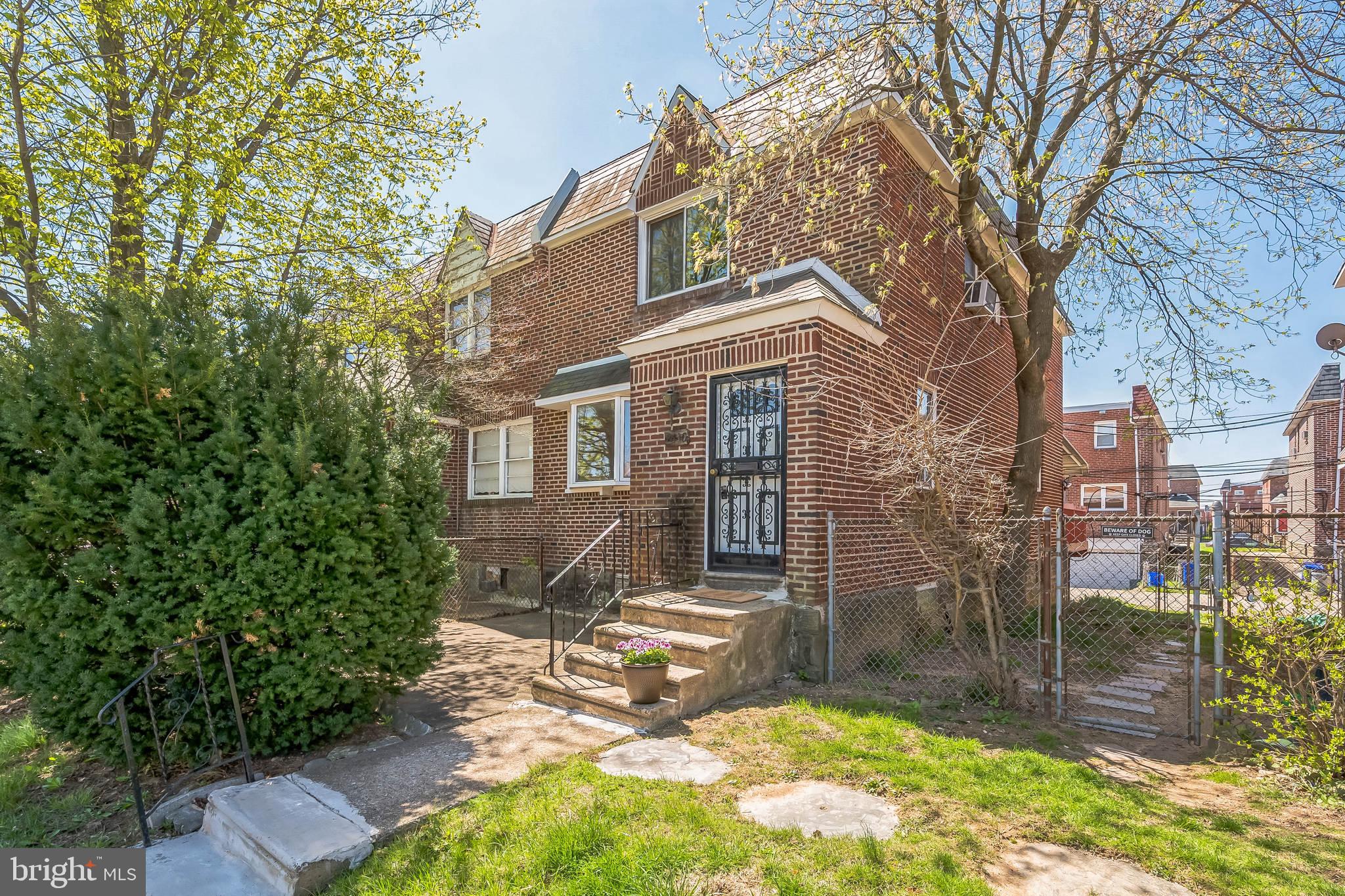 Nestled in the heart of the desirable Cedarbrook/Mt. Airy neighborhood, this charming 3-bedroom, 2-bathroom brick end-unit is bursting with potential and awaiting your creative touch. With over 1,300 square feet of living space, plus basement, a back deck, front patio, and a one-car garage, this property offers an incredible opportunity to craft the home of your dreams. Step through the front door into the practical vestibule, complete with a convenient coat closet- perfect for storing coats and bags. From there, you enter through a French door to the spacious sunlit living room, where a bay window bathes the space in natural light. Through an arched entryway is the generous sized dining room, situated just off the kitchen. Sliding double doors open to a large-sized deck with a covered awning—ideal for outdoor dining and relaxing evenings. On the second floor, retreat to the primary bedroom, complete with its own en-suite bathroom and two closets. Two additional bedrooms, a full hall bath, and a linen closet round out the upper level. The full basement offers ample space for a family room, home office, or workout area. Walk-out access, laundry hook-up, and a water closet ready to be transformed into a stylish powder room, complete the basement.
Enjoy the convenience of nearby Cedarbrook Plaza shops and dining, schools, a local recreation center, public transportation, and the esteemed Arcadia University.
This home is being sold in "As-Is" condition, offering you the chance to bring your vision to life. Recently renovated comparable homes in the area have sold in the high $200,000’s and into the $300,000’s, making this property a smart investment with boundless potential. Schedule your tour and take the first step toward creating that perfect home!