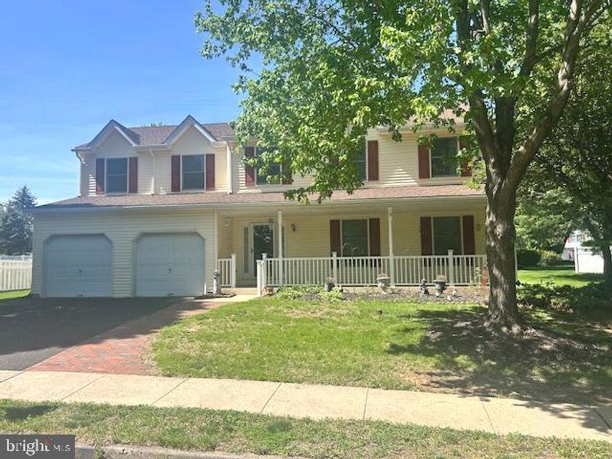 Beautiful 2 story colonial located in desirable Neshaminy Pointe! 4 bedrooms, 2 1/2 bathrooms, Main bedroom with 2 walk-in closets, all bedrooms have carpeting, full bathroom with tub, shower stall, tile flooring, upper 2nd bathroom, laundry room, main floor with foyer entry, hardwood flooring, eat-in kitchen with wood cabinets, hardwood flooring, New refrigerator, Family room with French doors leading to back deck, living room, dining area with carpet, 2 car garage, Front porch, beautiful backyard,  partial walk out unfinished basement and much more! Neshaminy School District