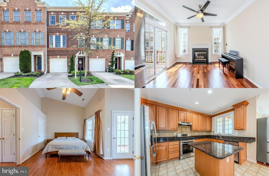 Discover your dream home in this stunning townhome style condo nestled in the desirable Cherrytree Park Community. This beautifully maintained 3-level brick-front townhome with a 1-car garage features 4 spacious bedrooms and 3.5 bathrooms, providing ample space for you and your family. Each level of this home has access to a deck, seamlessly blending indoor and outdoor living. An open floor plan, soaring ceilings, hardwood flooring on all 3 levels, decorative moldings, and a gas fireplace, make this home a gem while fresh neutral paint makes it move in ready! ****** The entry level of this home features a versatile bedroom with sliding glass doors to a private deck with steps to the rear yard and combined with a full bath is ideal for a guest suite or home office. A laundry room on this level and direct garage access adds convenience. ****** The main level boasts an open-concept living and dining area where a wall of windows fills the space with natural light illuminating gleaming hardwood flooring, soft neutral paint, and crisp moldings. Steps away, the kitchen is sure to please with gleaming granite countertops, 42” raised paneled cabinetry, and quality stainless steel appliances including a gas range. The breakfast area is perfect for daily dining, the family room invites you to relax in front of a cozy gas fireplace or step out to enjoy fresh air dining on the deck. A powder room rounds out this level. ****** Upstairs, the primary suite boasts a soaring vaulted ceiling with a display ledge and lighted ceiling, a walk-in closet, and a glass paned door opening to its own covered deck, the perfect spot to enjoy morning coffee or relax at the end of the day. The ensuite bath features a granite topped dual sink vanity, large soaker tub, and separate shower, the perfect retreat! Two additional bedrooms, each with vaulted ceilings, enjoy easy access to the hall bath with granite topped vanity and tub/shower. A newer HVAC system (replaced in 2022) and a hot water heater replaced in 2023, gives you peace of mind and makes this home is move-in ready and waiting for you! ****** All this in a tranquil community with lush common grounds, jog/walking trail, and a picnic area that is conveniently located to shopping, dining, entertainment, parklands, and major highways.