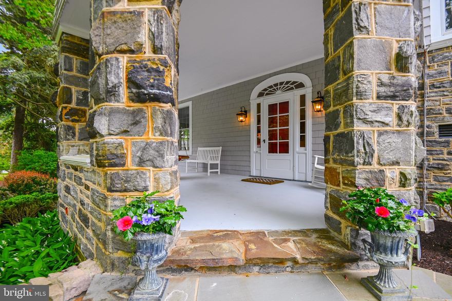 PRIME LOCATION IN THE HEART OF RUXTON!   Situated on a 3.12 acre lot+/- , this property is beautifully landscaped and set back off the road!  Available for the first time in 30 years -  Built in 1900, this wonderful  stone and shingled home has three finished levels.  Offering a large entrance hall with formal living room w/wood burning FP, dining room, eat-in kitchen and family room w/gas FP and valuted ceiling on the first floor.  2nd floor includes the primary suite, dressing/sitting rm and ensuite bath, 3 additional BR's with hall bath.  One bedrm and full bath on the 3rd floor, along with a playroom, office/bedroom and a walk in cedar closet.   Lower level includes a utility room, exercise room and and storage.  Inground pool, pool house with kitchenette and full bath. 
One of Ruxton's finest, put this one on your list to see!