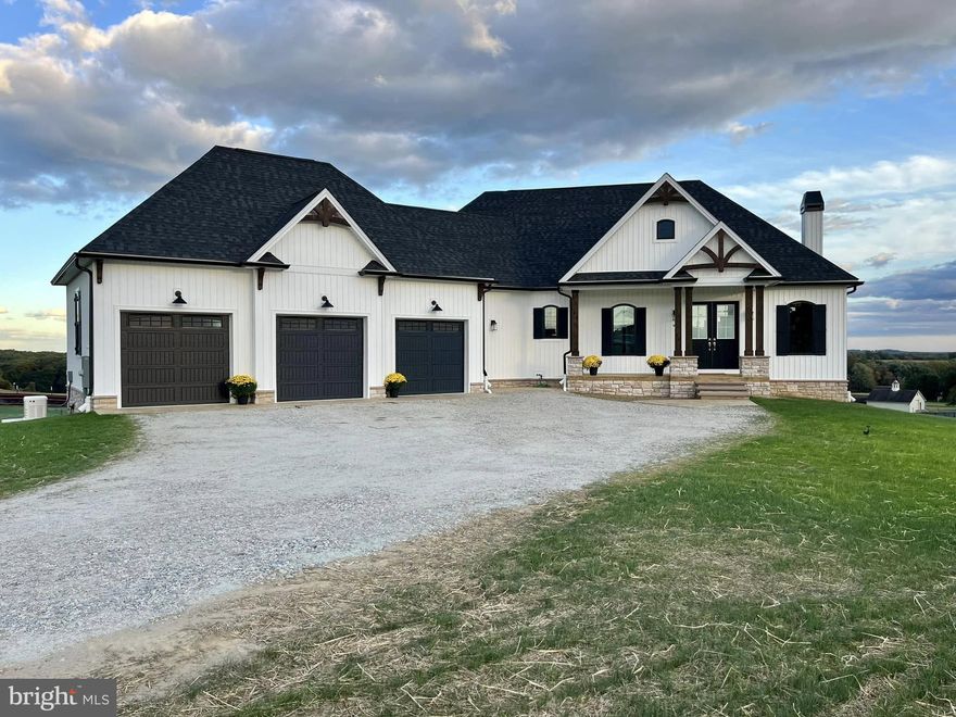 Welcome to the future of luxury living with this fully customizable estate by premier local builder Harrison Bradley. Set on 9 tranquil acres with picturesque views of Pond Creek, this exceptional property offers the rare opportunity to design your dream home with expert craftsmanship and personalized finishes throughout. The thoughtfully designed floor plan includes an open-concept main level featuring a chef’s kitchen with high-end appliances, a spacious island with breakfast bar, and a hidden walk-in pantry. The vaulted great room with rich wood beam ceilings opens to a wall of windows, flooding the space with natural light and connecting seamlessly to the covered lanai. The main-level primary suite is a luxurious retreat, complete with a freestanding soaking tub, custom-tiled shower, and a walk-in closet that conveniently connects to the laundry room. A mudroom with built-in shelving sits just off the kitchen for everyday ease. An open staircase leads to a walk-out lower level offering a rec room with wet bar, two additional bedrooms each with their own full bathrooms, a dedicated exercise room, and basement garage access with a half bath—ideal for storage, hobbies, or a workshop. Every detail of this home can be tailored to your taste—from layout to finishes—ensuring a truly bespoke experience. 
THIS HOUSE IS TO BE BUILT. List price is for cost of build and land. Lot is available for purchase by itself MLS #MDCC2015260. Price reflects finishes and layout when house was previously built. Different finishes, options, and layout can increase or decrease the price.