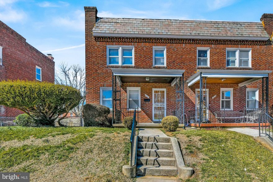 All offers must be received by 6pm Sunday March 14, 2021 DUE TO COVID-19 PLEASE ONLY THREE PEOPLE AT ONE TIME VIEWING THE PROPERTY INCLUDING THE AGENT. PLEASE USE SHOE COVERS WHICH ARE PROVIDE.   Lovely end of group rowhome in the Dolfield community. This  3 bedroom 1 full bath 1 half bath home has 3 finished levels, wood flooring as well as wood flooring under the carpet on main level, fenced rear yard and a detached 2 car garage and more. This home has been well cared for and and is waiting for it's new owner. Plenty of public transportation is close by and minutes from Baltimore County.