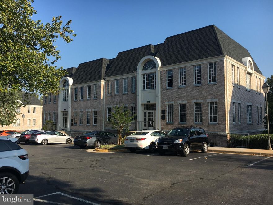 A great opportunity to own your own office condo in the City of Fairfax near the Fairfax County Judicial Center and George Mason University. The property is comprised of two contiguous office condo units with great window lines, 8 offices, reception and open areas, two restrooms (one newly constructed) and a newly constructed galley.  The estimated size is 2,300 gross SF/1,958 net SF. There is open surface parking and plenty of nearby restaurants.