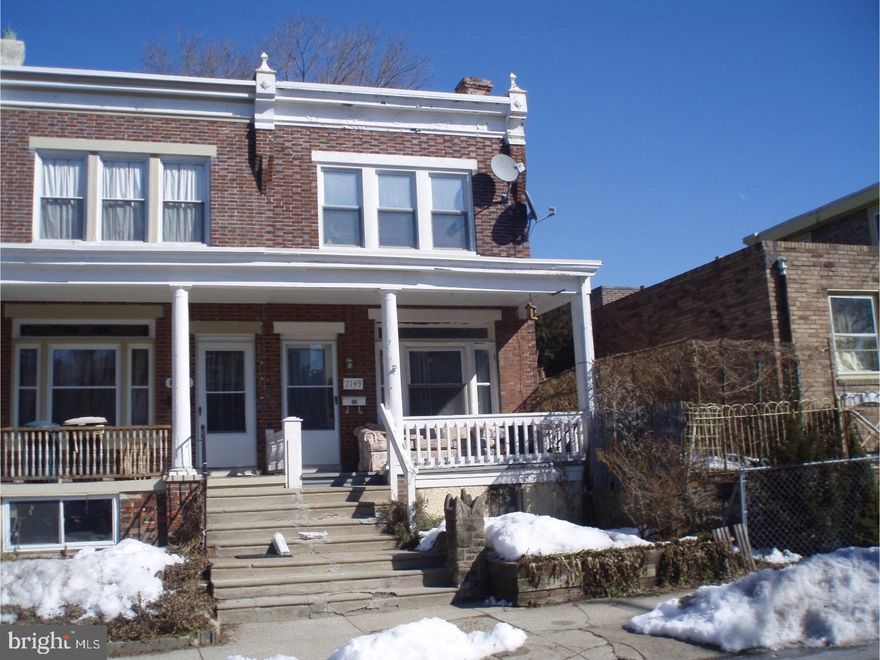 3 Bedroom 1 Bath Porchfront Home.   First Floor: Large living room with beautiful mantel and ornate glass window transom, dining room, kitchen with an abundance of cabinet space including the original sideboard, access to the rear yard and basement complete with Washer & Dryer. Second Floor: Three generous bedrooms and three piece hall bath with subway tile tub surround and ceramic tile flooring. Additional Amenities: High ceilings on the first floor, close to area restaurants and activities, newer updated windows, open front porch and WOOD FLOORS throughout.
