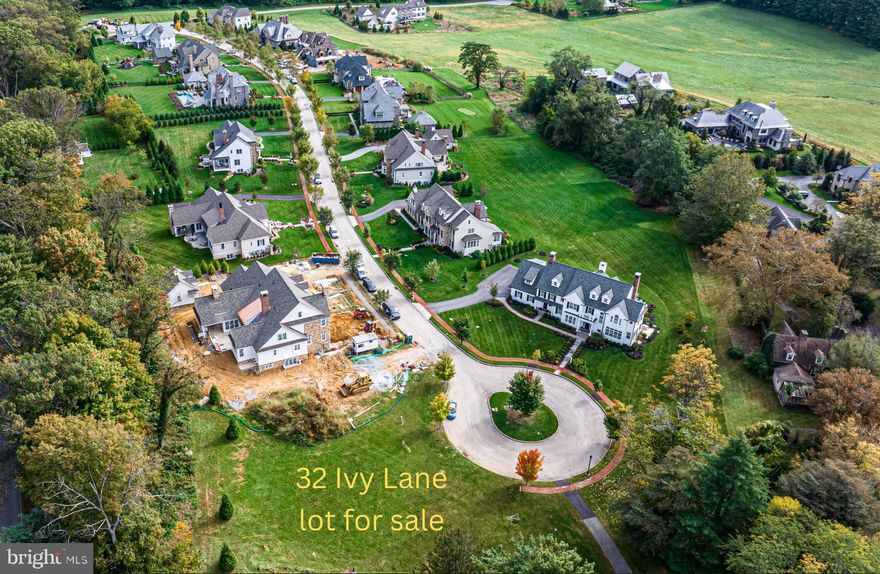 Last lot available at Ardrossan! This is a rare opportunity for a resale lot on the cul de sac of Ivy Lane. 
This Ultra Prime lot in Radnor Township, Villanova, is surrounded by lots of HOA space, making this lot feel much larger than it is. Build your dream home on this exceptional cul de sac lot with sunset views, located at 32 Ivy Lane in the prestigious Villanova, Radnor Township. Nestled in the heart of Villanova, this 300 acre property, formally owned by one family now only has 52 homes, and acres and acres of open space. 
This property offers unmatched convenience, with easy access to top-tier schools, shopping, dining, and major highways. This lot provides a serene setting, perfect for creating your custom home. 
The 14 homes on Ivy Lane are all custom builds, this lot will complete the 15 lot custom neighborhood with sidewalks and acres and acres of open space to walk and enjoy!