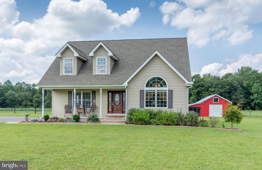 You will fall in love w/this beautiful, energy efficent 2300sqft Cape Cod on 2 acres, gorgeous kitchen w/custom made cabinets, family rm w/stone FP, tasteful 1st flr master w/ cathedral ceiling, walk-in closet & super bath, teak hardwood & tile floors on main level, spacious game room w/ hardwood (could be 4th bd),  sep laundry rm & sep mud room, barn & stall w/ water & electric, fenced in pasture