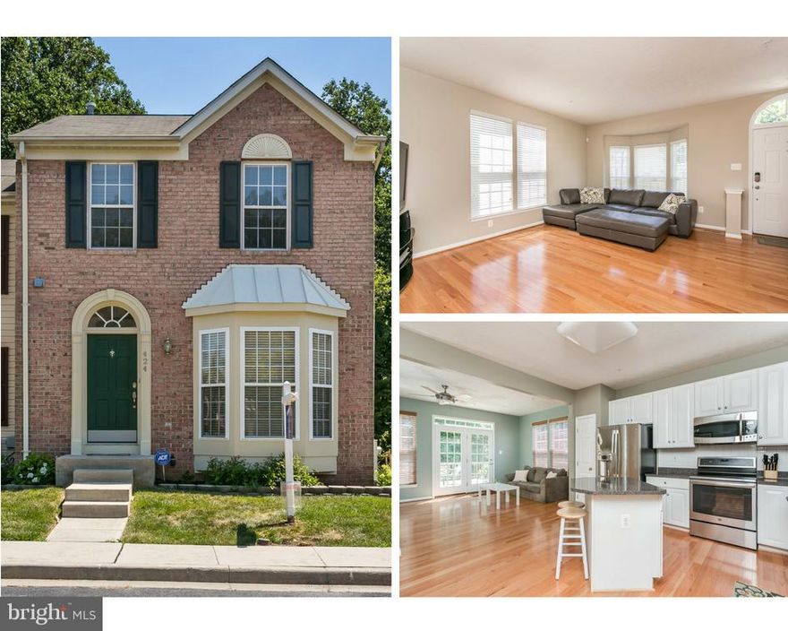 Impeccably maintained end-of-group townhome! Freshly painted main flr boasts open floor plan, new hardwood floors (2014), & convenient half bath. Eat-in kitchen w/ SS appliances & island is open to family rm w/ sliding doors to back deck overlooking yard that backs to trees. Large master bdrm w/ spacious master bath & walk-in closet. Partially floored attic. Plus finished walkout level basement!