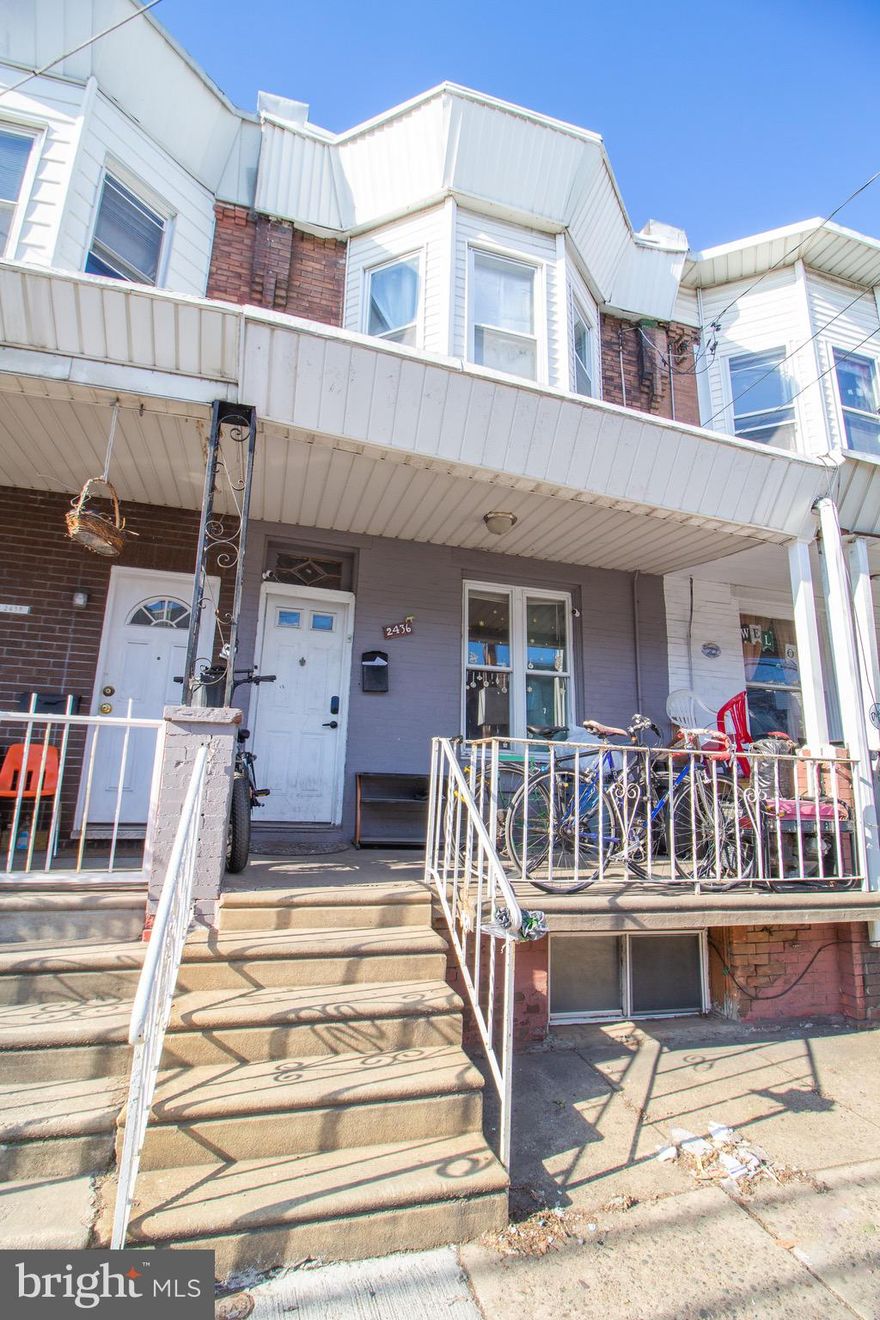 Welcome to 2436 S 8th St, Philadelphia – a fantastic opportunity for investors or homebuyers looking to add value! This 3-bedroom, 1.5-bathroom home is located in South Philadelphia, offering convenience, charm, and potential.

Inside, you'll find a spacious layout with great natural light, a comfortable living area, and a functional kitchen ready for your personal touch. The second floor boasts three bedrooms and a full bathroom. With some updates, this property has the potential to generate strong rental income or become a wonderful primary residence.

Situated near public transportation, major highways, shopping, and popular dining spots, this home is in an excellent location for both tenants and homeowners alike. Don’t miss this affordable investment with endless possibilities!