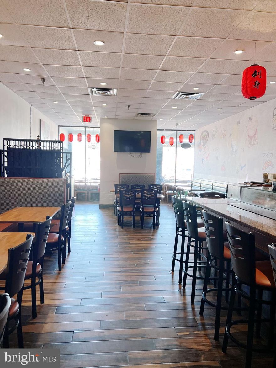 Rare opportunity to acquire a fully built-out second-generation restaurant located in the heart of Burke, Virginia, a highly desirable and affluent trade area.

This well-known local sushi restaurant is situated within a fully developed retail plaza featuring a strong mix of complementary tenants, including retail shops, cafés, food concepts, and a supermarket—creating consistent daily foot traffic and strong customer visibility.
Highlights:
- Fully built-out second-generation restaurant space
- Dense residential population with strong daytime traffic
- Located in a high-income area with strong consumer spending
- Last tax year reported approximately $700,000 in gross sales
- Excellent visibility within a busy, established shopping plaza
- Surrounded by daily-use retailers that drive repeat customer visits

***Demographics (Buyer to Verify):
Average household income within a 5-mile radius: approximately $166,978
Nearly 100,000 households within a 5-mile trade area

This is an ideal opportunity for an owner-operator or experienced restaurateur seeking a turn-key operation in a proven location, or for a buyer looking to bring in a compatible concept with minimal build-out required.
Buyer to perform their own due diligence to verify financials, square footage, permits, licenses, and demographic information.