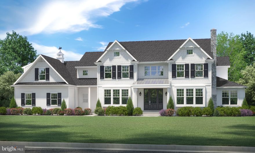 This luxurious New Construction will be completed by July 2023, available now while there is still time to make selections! Built by Sposato Homes, set perfectly on a level almost one acre lot in an established quiet neighborhood setting. Situated perfectly with a perimeter of mature landscaping, this home has a flowing open floor plan that effortlessly merges classic architecture with modern design. The exterior offers a charming wide front entrance, and stately maintenance free hardy plank siding.  Inside, a light and bright floor plan allows for effortless entertaining and chic everyday living, with large windows and tall ceilings.  Enter through the double entry to a wide open foyer with a stunning staircase and you are welcomed by warm hardwoods and eye catching moldings throughout the main floor.  The foyer is flanked by a large living room with gas fireplace, and a spacious dining room with a fabulous butlers pantry and spacious pantry closet.  The Designer kitchen is a chef’s dream with custom cabinets, quartz counters, 42 inch sub zero refrigerator and an 8 foot island with ample seating.  The island anchors the space and is open to the breakfast room with glass doors that open to the large patio overlooking the quiet backyard.  Kitchen and breakfast room are open to the great room with a gas fireplace.  Off of the foyer is a hallway accessing the hall closet, formal powder room and a private office/playroom.  The first floor is finished with a 3 car garage, and a  convenient mud room including a powder room, built-in bench and cubbies, large closet/storage area and service entrance as well as a convenient back staircase. A Luxurious Primary Suite features a tray ceiling, two outfitted walk-in closets and an sumptuous bath with stunning finishes including an oversized shower with a built in seat and frameless glass surround, a free standing soaking tub with views of the back garden below and a double vanity. Four additional spacious bedrooms including 2 en-suites with private bathrooms and walk-in closets, the remaining two bedrooms share a bathroom with two vanities and separate bath and toilet room.  A large laundry room and  walk in hall linen closet completes this level.  An additional 1,718 sqft is ready to be customized in the lower level!  Modern Farmhouse style home on a perfect level lot with room for a pool, located in the award-winning Lower Merion School District convenient to Center City, major highways and all the Main Line has to offer!  This home will be delivered in Summer 2023. 
**Property accommodates a Swimming Pool**