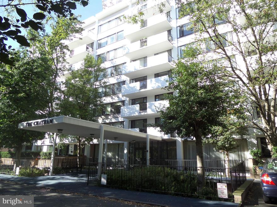 Top floor studio with separate kitchen at The Chatham,  utilities included, incredible view, walk in closet.  24/7 front desk security and entrance lock. Ample parking. Offers charming lobby, swimming pool, tennis courts, exercise room, laundry and game rm. Convenient to Metro bus;  a short walk to the Foreign Service institute.  One time only Move-in fee of $300.00.  Pets case by case.