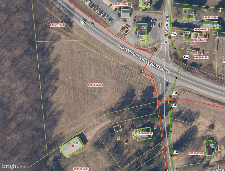 Good location fronts on   2  roads ,entry on old Bayview Rd   great visibilty close to I 95  and Rt 40 / Check with county  for BG zoning .