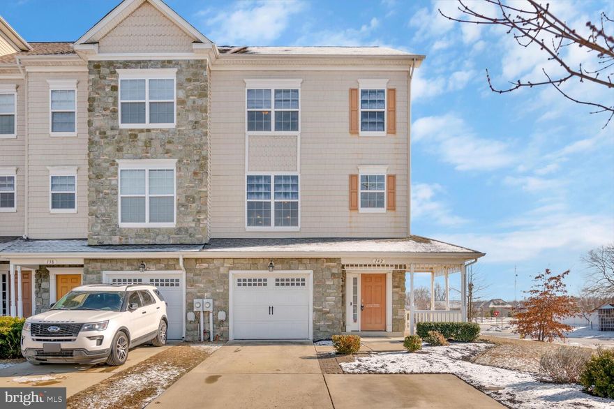 Just what you've been waiting for! Beautiful freshly painted end-unit townhome in the sought-after Prince Frederick Crossing community! This three-level home boasts 9' ceilings and extended bump-outs on two levels, offering an abundance of natural light and space. The upgraded kitchen features stainless steel appliances, granite countertops, and a functional layout perfect for creating your favorite recipes. The open floor plan seamlessly with  a 10x10 sunroom and a spacious deck overlooking the fenced yard, are ideal for relaxing or hosting guests. The lower-level finished walk-out basement adds even more versatility for your lifestyle needs. The owner’s suite offers a private retreat with a full bath, separate tub and shower, and a walk-in closet. Laundry is a breeze with the washer and dryer conveniently located on the upper level. In addition, you'll love having a garage connected to your home and the convenience of commuting to DC, Andrews or Patuxent Naval Base.