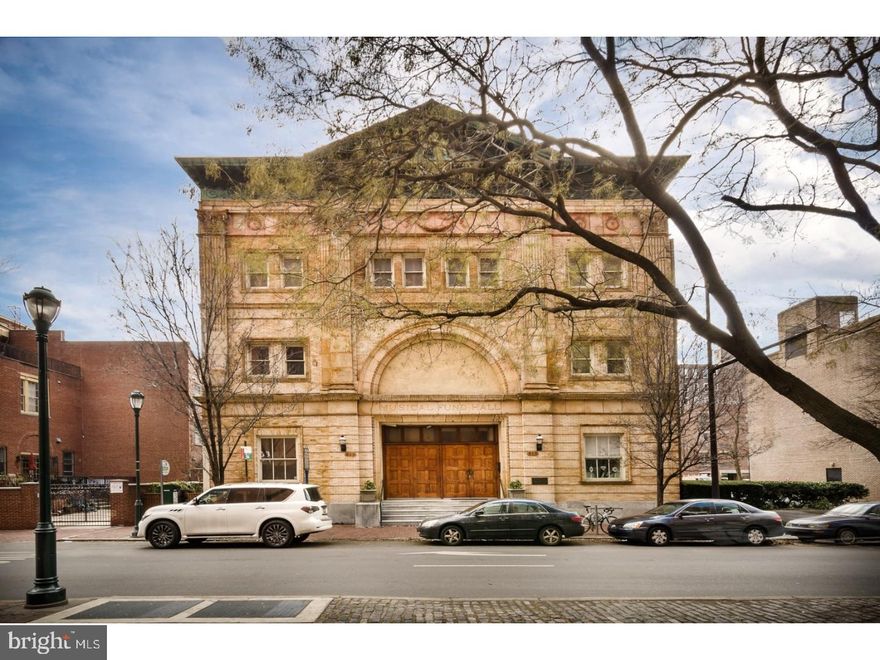 This is an eyepopping, WOW factor home with 18" ceilings, HUGE master suite and Bath with steam shower which could easily accommodate 5.  TWO wood burning fireplaces with ornate carved stone mantles. Welcome to he historic Music Fund Society.  Philadelphia's original meeting center. Abraham Lincoln spoke here.  A completely reconfigured luxury home with 18' ceilings, the finest of finishes, chef's kitchen with induction range, Double Bosch Ovens, gorgeous cabinetry. All bedrooms have beautifully appointed en suite baths and huge closets. Huge storage attic. LED lighting throughout.  Two minutes from Talulah's Garden and Washington Square Park/dog run. MCCALL SCHOOLS.  Pharmacies, groceries, Ritz 5 a stone's throw away. PARKING, Excellent Association.  McCall Elementary and Middle Schools.  Privacy!  Owner is NOW highly  negotiable on price Association fees a fraction of those of other buildings and include insurance (Excluding possessions), internet, water. PAth train is literally across the street. Prime location. in all respects.