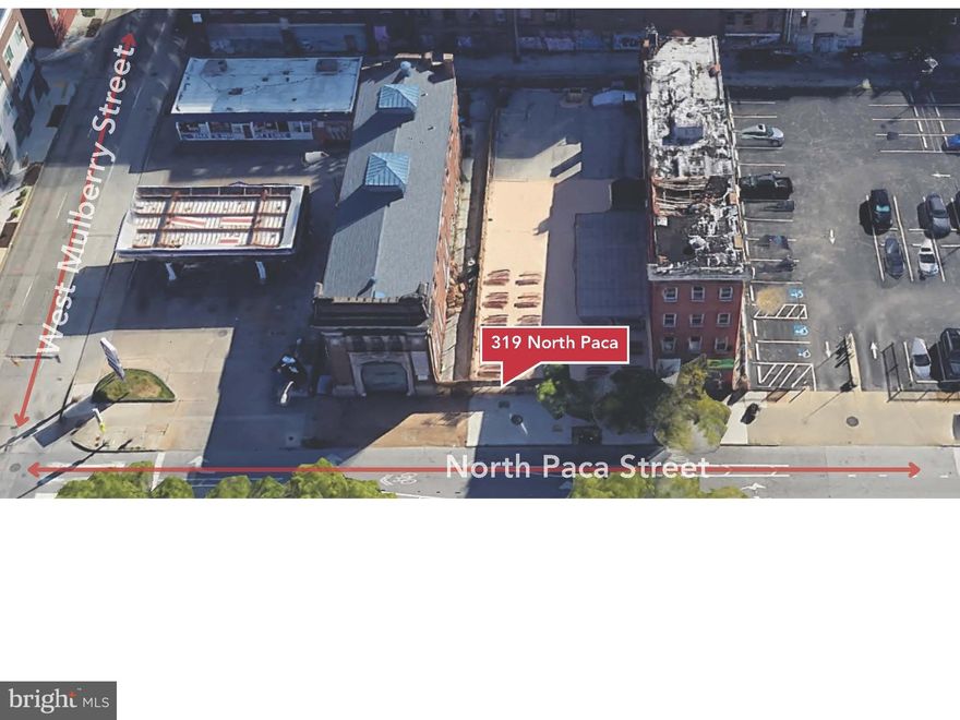 Development opportunity in the heart of Baltimore’s Bromo Arts District. Located one block from the newly redeveloped Lexington Market and less than a five-minute walk from the University of Maryland Medical Center and BioPark, this 7,000 sq. ft. Downtown Baltimore Development Lot offers exceptional visibility and access. Zoned C-5DC, the property allows for multifamily, mixed-use, or commercial development with no unit caps, parking minimums, or setback requirements.
Recent nearby projects underscore the area’s strong redevelopment momentum, including The Xander Apartments (19 units, opened 2021), Crook Horner Lofts (15 loft apartments + 7,000 sq. ft. of commercial, delivered 2023), and Phoenix on Park (44 apartments + 2 retail spaces, began leasing Summer 2025; website suggests a waitlist).
Utilities are available in the adjacent streets (water, sewer, and conduit), though service connections would need to be established through permitting. The site can also accommodate 20–30 parking spaces, offering interim income potential as a paid surface lot.
Surrounded by cultural anchors such as the Hippodrome and Everyman Theatres, Lexington Market, and major institutional employers, 319 N Paca sits at the crossroads of Baltimore’s arts, entertainment, and education corridors.