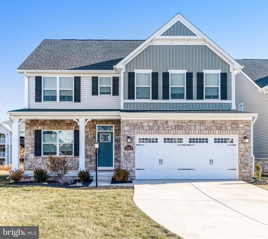 Welcome to 11363 Wheeler Ridge Dr. Meticulously maintained inside and out, this 2021-built modern home offers a flexible layout and thoughtful upgrades. The main level features an open floor plan designed for today’s lifestyle, along with two additional rooms that can be used as a home office, study, or optional bedrooms. A convenient half bath is also located on the main level for guests. The kitchen is equipped with GE stainless steel appliances and flows seamlessly into the main living and dining areas, making it ideal for both daily living and entertaining. Upstairs, you’ll find four spacious bedrooms and three full bathrooms. One of the bedrooms functions as a guest suite with its own private full bath, while the primary suite offers two walk-in closets and a well-appointed bath. A conveniently located upstairs laundry room adds to the home’s functionality. The finished basement provides a walk-up entrance, additional living space and includes rough-ins for a future bathroom, along with an unfinished storage area for added flexibility. The home is located near neighborhood playgrounds, a community clubhouse, and a pool, offering additional amenities just steps away. With its modern construction, versatile floor plan, and proximity to shopping, dining, and major commuter routes, this home offers a comfortable and practical living experience in a highly desirable setting.