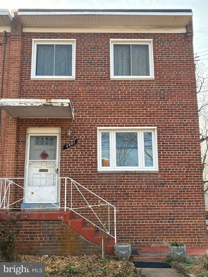 Well maintained corner lot townhouse featuring 3 bedrooms and 2 full bathrooms with a versatile, functional layout. The main level offers a bright living area and a brand new kitchen with new flooring, plus direct access to a newly built private deck perfect for relaxing or entertaining. The finished basement includes a separate entrance, ideal for extended family, guests, or added privacy. New driveway, convenient layout, and strong potential for flexible living. Located near the DC border for easy commuting. A must see property.