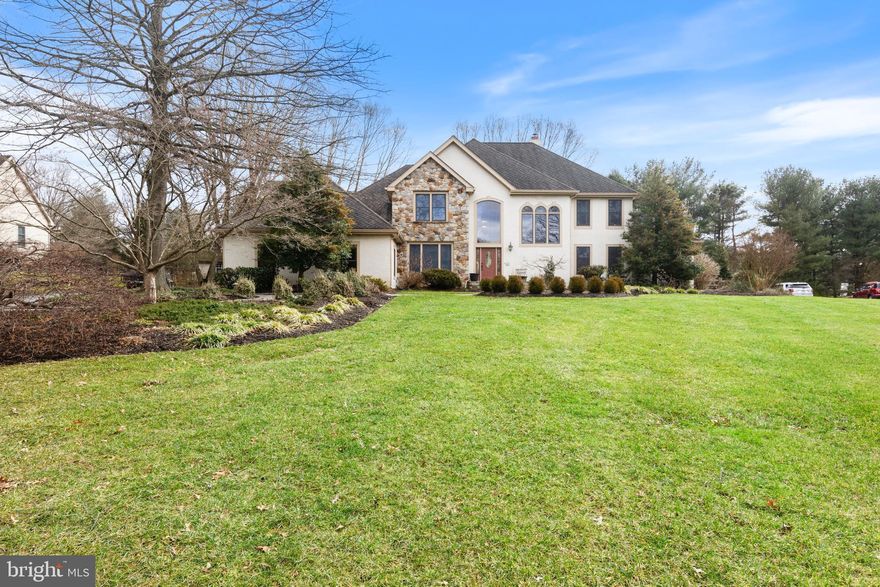 Welcome to Merestone III, a distinguished development situated on the border of Delaware and Pennsylvania, just minutes away from Hockessin and Kennett Square. This exceptional residence, a fully customized contemporary colonial boasting 5 bedrooms and 5 bathrooms, spans an expansive 6245 square feet of meticulously designed living space resting on 1.29 acres spanning two states. Originally crafted and owned by a local builder, the discerning eye will immediately appreciate the intricate details upon entering the grand foyer.The interior of the home showcases refined elements such as wainscotting, cathedral ceilings, and hardwood floors that seamlessly guide you through an open-concept architectural layout. Upon entering from the main foyer, you'll find a versatile space suitable for a professional office or nursery, accompanied by a powder room and a luxurious Main Level Primary Suite. The Primary Suite is adorned with a spacious walk-in closet and an updated bathroom featuring a seamless shower and a clawfoot soaking tub.Exiting the First Floor Primary Suite, you enter a generously sized family room, ideal for relaxation or entertaining guests. This inviting space boasts cathedral ceilings, built-in shelving cabinets, a gas fireplace with a stone hearth, and an abundance of natural light. Adjacent to the family room, a chef-inspired kitchen awaits, complete with stainless steel commercial appliances, including a Wolf range, an exhaust hood, ample granite countertops, extra cabinets, and a centrally positioned kitchen island. The custom design is further enhanced by an additional wet bar and a sitting area.Ascending the second stairway located in the kitchen, you'll discover four spacious bedrooms on the upper level. Continuing through the second level, a convenient upper-level laundry room and a versatile bonus room present various possibilities, from a bedroom conversion to a craft or playroom.Descending from the balcony hallway into the fully finished basement, you encounter a home theatre area, a gym room, and a second powder room. Additional storage can be found within the utility room.Outside, the property features a recently resurfaced inground pool, an extensively hardscaped and landscaped rear yard, providing a picturesque setting for entertainment. Merestone III's prime location ensures proximity to White Clay Creek State Park, Hockessin, Kennett Square, and major transportation routes leading to Wilmington and Philadelphia. This residence offers an exquisite blend of comfort, functionality, and sophistication.