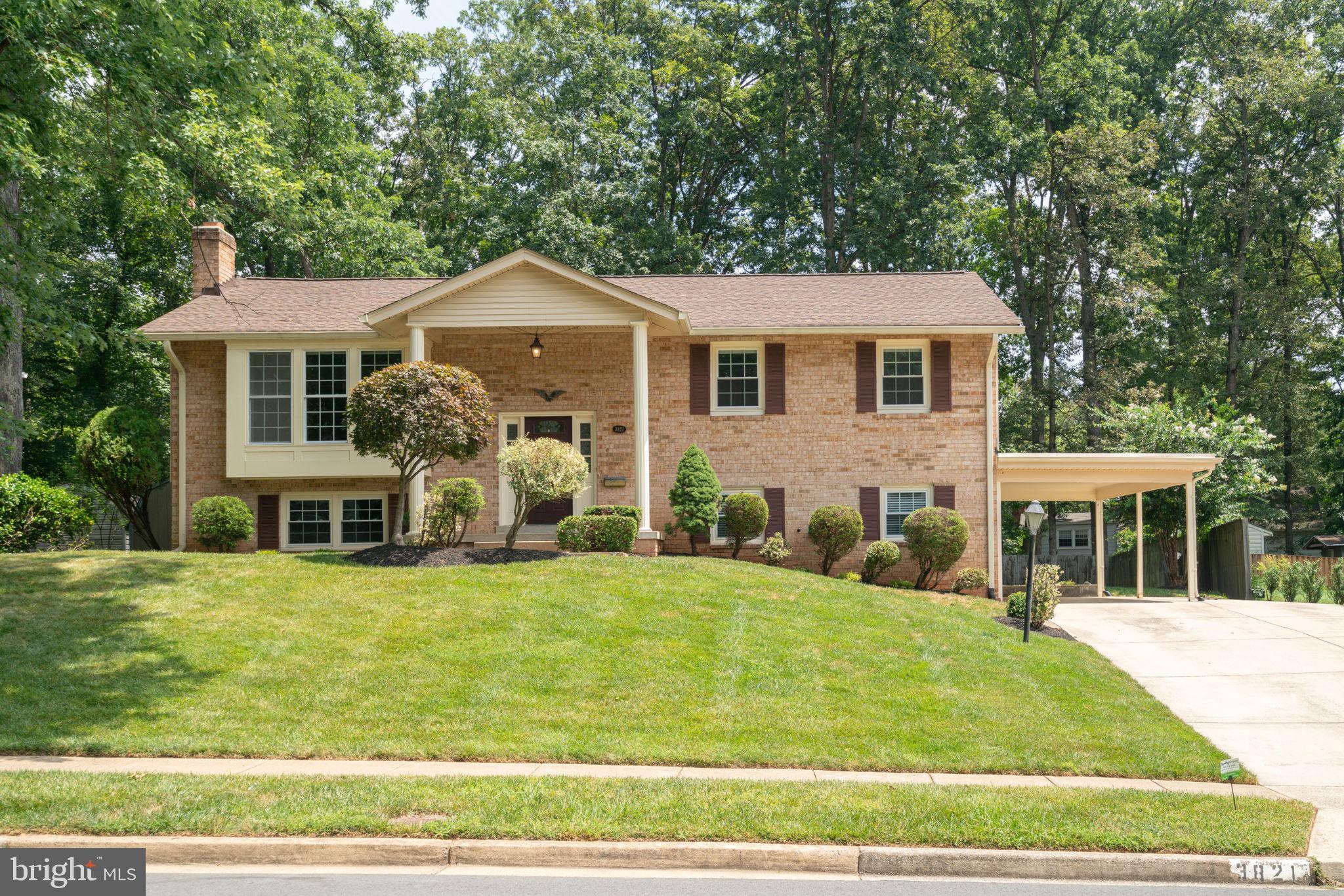 Welcome to 3821 Winterset Drive — Please note No sign at the property - the perfect blend of location, value, and comfort.
This move-in ready, picture-perfect brick split foyer is nestled on nearly Quarter an acre of beautifully landscaped grounds in a quiet residential setting.
**Situated just minutes from major roads, hospitals, shopping centers, and the metro, convenience is at your doorstep without compromising the peace and charm of a suburban neighborhood.**
Step inside to find:
*Fresh interior paint throughout
*An updated kitchen with Corian countertops, eat-in peninsula, pendant lighting, double refrigerators, and ample cabinetry
*Three updated full bathrooms (renovated within the past 3 years),
*A new roof installed in 2023
*EV outlet
*widened driveway that accommodates 5+ cars.
*The spacious lower level features a cozy rec room with a wood-burning fireplace
*an additional playroom (or potential 5th bedroom)
*utility room/side entrance with custom-built storage.
*This house offers classic architectural charm enhanced with thoughtful, modern updates.
*IKea wardrobe in MBR will convey.
*Rent includes Lawn care