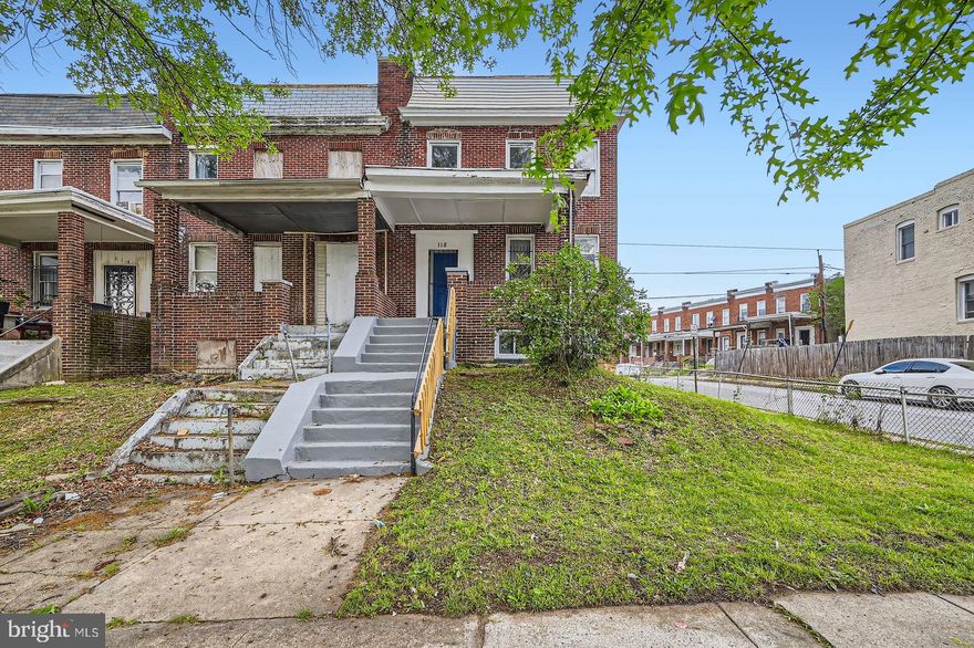 Welcome to 118 N Hilton St – a spacious end-of-group townhouse situated on a prime corner lot! This home offers a traditional floor plan with a bright and airy living room featuring a charming faux fireplace and built-in shelving, a separate dining room perfect for gatherings, and a convenient half bath on the main level. The kitchen provides ample space for meal prep and entertaining.
Upstairs, you'll find four generously sized bedrooms, including one with its own private balcony—ideal for morning coffee or evening relaxation. The primary bedroom features a large walk-in closet, and a full bathroom completes the upper level. Luxury vinyl plank flooring runs throughout the home, adding durability and modern style.
Outside, enjoy a partially fenced backyard with room to garden or entertain. The unfinished basement presents an excellent opportunity to create additional living space, a rec room, or extra storage. Recent updates include a new roof and HVAC system, offering peace of mind to new homeowners and investors alike.
With its desirable corner location, generous square footage, and convenient layout, this home is perfect for a first-time buyer or investor looking to expand their portfolio in a well-established neighborhood.