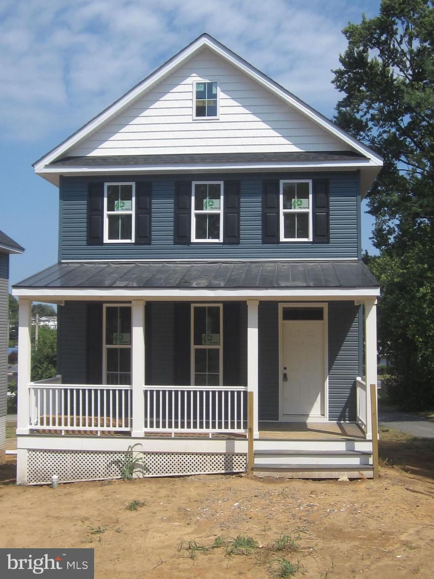 New construction by a small builder that gives attention to the details.  Open floor plan on the main level that includes a half bath.  Kitchen has stainless appliances and a pantry for plenty of storage.  Off the dining area is a door leading to a deck that's perfect for entertaining and grilling.  Second level has three bedrooms and two baths one of which is in the primary bedroom.   Walk out basement for additional space with a rough in already in place for an additional bath.  Large windows for tons of natural light and a large front porch just waiting on the rocking chairs.
Off street parking will be provided behind the house.