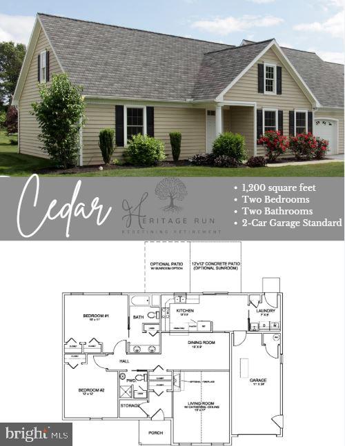 ***TO BE BUILT*** Cedar Model- 2 bedrooms, 2 bathrooms, 2 car garage. We have several models ranging from 1,035 sq ft with a 2 car garage up to 1,689 sq ft with a 2 car garage.
HOME TO BE BUILT - Woodland Contractors custom built homes - Choose or customize one of our many floor plans. Photo is a representation of the Windsor model. No accessed value at this time.
There is not a premium or upgrade fee for any lot in our community. Some lots will not allow for a larger blueprint. The list price is the base home price only.
Current model home located at 108 Allwein Dr - open Saturdays 11-1pm or by appointment.