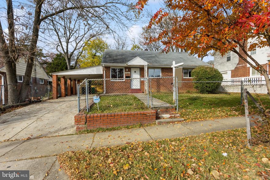 OPEN HOUSE SATURDAY 12/2 FROM  12PM - 2PM : Welcome to your charming brick home in the heart of Langley Park, Maryland! This beautifully updated residence features 3 bedrooms, 1 full bathroom, and has been freshly painted throughout. As you step inside, you'll be enchanted by the spacious living area adorned with newly resurfaced flooring, creating a cozy and inviting ambiance for family and friends.

The thoughtfully designed kitchen boasts new luxury vinyl floors and gleaming stainless steel appliances, with updated cabinets making it a dream for culinary enthusiasts. Whether you're entertaining guests or preparing a family meal, this kitchen is sure to impress. The added convenience of a new washer and dryer ensures that laundry is a breeze.

This home also comes with a carport, providing convenient covered parking, and a screened-in patio for enjoying the outdoors in comfort.  The patio overlooks a huge flat backyard that in enclosed by a new fence.  The HVAC, water heater, and furnace are all just 2 years young, offering peace of mind and energy efficiency.

Strategically located near Langley Park Community Center, Langley Park Plaza and bus stops, this residence provides easy access to local amenities and transportation, emphasizing the importance of convenience for the modern lifestyle.

Don't miss out on the opportunity to make this beautifully renovated residence your new home. Schedule a viewing today and discover the perfect blend of comfort, style, and convenience!