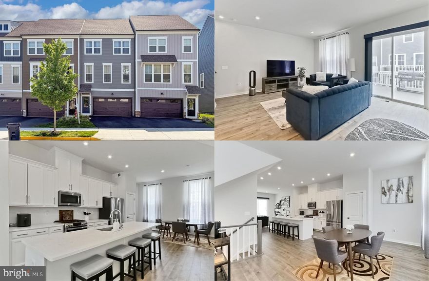 Better than new and packed with upgrades! This stunning 2022 Stanley Martin townhome in coveted and amenity filled Potomac Shores offers 3 bedrooms, 3.5 baths, and a sleek open floor plan with luxury finishes throughout. A chic craftsman exterior with 2-car garage and covered entrance, deck, high ceilings, warm luxury vinyl plank flooring, and an abundance of windows that fill the home with natural light create instant appeal. The gourmet kitchen wows with white quartz countertops, white 42” upgraded cabinetry, shimmering tile backsplash, and stainless steel appliances including a slide-in gas range. A massive island provides bar seating while durable LBP flooring flows seamlessly into the spacious dining and living areas with a beautiful deck overlooking common green space. The open layout is ideal for spending time with family and friends and entertaining. A lovely powder room rounds out the main level. Upstairs, the dreamy primary suite features plush carpeting, a sleek contemporary lighted ceiling fan, huge walk-in closet and spa-like en suite bath with quartz topped dual sink vanity and frameless glass enclosed shower. Two additional bedrooms, each with sleek ceiling fans, share the stylish hall bath with granite topped vanity, while a laundry closet with front loading machines eases the daily task. The finished lower level includes a versatile rec room, full bath, access to garage and walk out to small rear yard. High-speed internet INCLUDED in the HOA. Potomac Shores offers unbeatable amenities: pools, fitness centers, sports courts and fields, trails, kayak launch, dining, top-rated schools, and a future VRE station and town center on the way. Ali Krieger Sports Complex, Covington-Harper Elementary, Potomac Shores Middle, and John Paul The Great High School are all right WITHIN the community. Don’t miss out on this low maintenance, move-in ready home today!