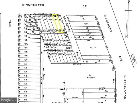 Vacant Land For Sale - 1107 Winchester Street<br/> Baltimore City County, BALTIMORE, MD 21217
