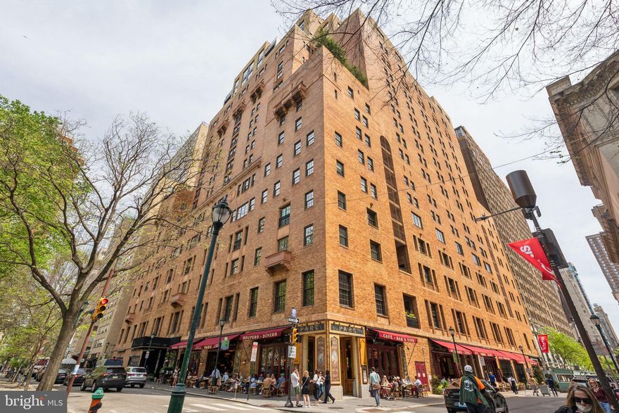 Live right on Rittenhouse Square! Step out of the lobby, cross 18th St and you are in the city's beloved Rittenhouse Square and steps from Parc the restaurant, Rouge, La Colombe, DiBruno's, Anthropologie and shopping on Rittenhouse Row/Walnut Street, theatre, comedy and easy access to 30th Street, the Parkway and Fairmount Park + top hospitals. Walk, bike or bus to University City hospitals, Penn and Drexel. #1422 is the perfect full-time residence, pied a terre or investment property. This one bedroom high floor condo has an open plan, plenty of closets, in-unit washer/dryer, tiled bath with tub/shower. A/C + the windows open if you like fresh air. Modern kitchen with dishwasher, disposal, ample counter space, gas stove and microwave. Parc is an amenity rich building. Deluxe fitness center, beautiful outdoor pool, kids pool and hot tub with stunning city skyline views, meeting room and comfortable lounge for hanging out watching the games, entertaining or "work from home" in style. Professional front desk with concierge and a gorgeous lobby overlooking Rittenhouse Square. This is a well-known building with an excellent reputation. Schedule your showing today!