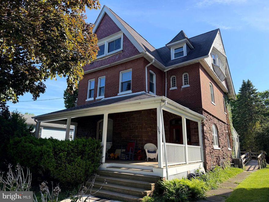Welcome to 309 Highland Avenue…a rare opportunity to bring new life to one of Jenkintown Borough’s classic stone & brick homes in an absolutely unbeatable location.
Built in 1920, this spacious three-story home is filled with timeless character, architectural charm, & endless potential. One of two beautiful “sister homes” overlooking the Jenkintown football field, the property showcases the kind of craftsmanship, scale, & presence that makes these classic Borough homes so special. The neighboring home has been beautifully restored, offering wonderful inspiration for what this home could become once again.
Perfectly positioned in the heart of the Borough, this home has been owned by the same family since 1967, where they raised five children. After the children were grown, the owners converted the property into a duplex in the late 1990s, creating a separate rental unit within the home. The conversion was done in a way that could easily allow the property to once again be transformed back into the stunning single-family home it was originally designed to be.
A large wraparound front porch welcomes you into a charming vestibule with original double doors leading into a beautiful center hallway filled with natural woodwork & timeless architectural details. Throughout the home, you’ll find oversized rooms, high ceilings, incredible natural light, & the kind of craftsmanship that simply cannot be replicated today.
The first-floor living space currently features a large eat-in kitchen, three bedrooms, a full bath, & a spacious family room with a brick fireplace with gas logs. The second & third floors offer an additional kitchen, multiple bedrooms, two full baths, generous living spaces, & a wide hallway that adds even more character to the upper levels of the home.
While the home is in need of updating & cosmetic improvements, the possibilities here are truly endless. Restore it into one magnificent single-family home, live in one unit & rent the other, continue using it as an investment property, or create a multi-generational living situation. With no current tenant leases in place, the next owner will have the flexibility to immediately reimagine, renovate, occupy, or lease the property based on their own vision & needs.
Outside, the property continues to impress with a large backyard, deck with awning, handicap-accessible ramp, detached two-car garage, & an expansive private driveway with parking for approximately ten vehicles.
And then there’s the location…
Just four doors from the award-winning Jenkintown School District, two blocks from the highly desirable Jenkintown Train Station, directly across from the Jenkintown football field, & only a few short blocks to the vibrant Jenkintown shopping district filled with unique boutiques, fabulous restaurants, pubs, the historic Hiway Theater, the historic Jenkintown Library, Town Square events, live music, the local Farmers Market, & so much more.
This walkable community is one of the most beloved small-town settings in the Philadelphia suburbs.
Homes like this rarely become available.
Bring your vision, your ideas, & your inspiration…309 Highland Avenue is ready to become something truly special once again.  Call for an appointment.
NOTE: Currently configured as a duplex, the property features two electric meters, two separate gas heaters, & no current tenant leases in place.