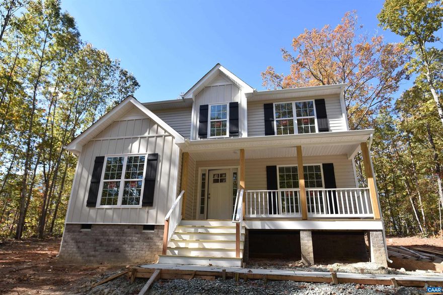 TO BE BUILT in Louisa just 9 miles to Exit 148 for easy access to Charlottesville and Richmond. The Malibu model has an open floor plan with laminate flooring throughout the main level leading to the kitchen with stainless appliances, 2x6 island, tier 2 cabinets, 36" upper cabinets with crown molding leading to the rear deck. The first floor primary had a new upgraded primary bath with double vanity. Upstairs are 3 bedrooms, convenient laundry and pull down attic stairs for storage. Exterior upgrades include front porch with 8" stained columns, craftsman front door, vinyl porch railings, shake in 2 sections and wide window trim instead of shutters. Ask about seller paid closing costs of $7,500. STILL TIME TO MAKE COLOR SELECTIONS FROM THE BEGINNING! Fall completion. Photos are of a similar completed Malibu model.,Formica Counter,Wood Cabinets