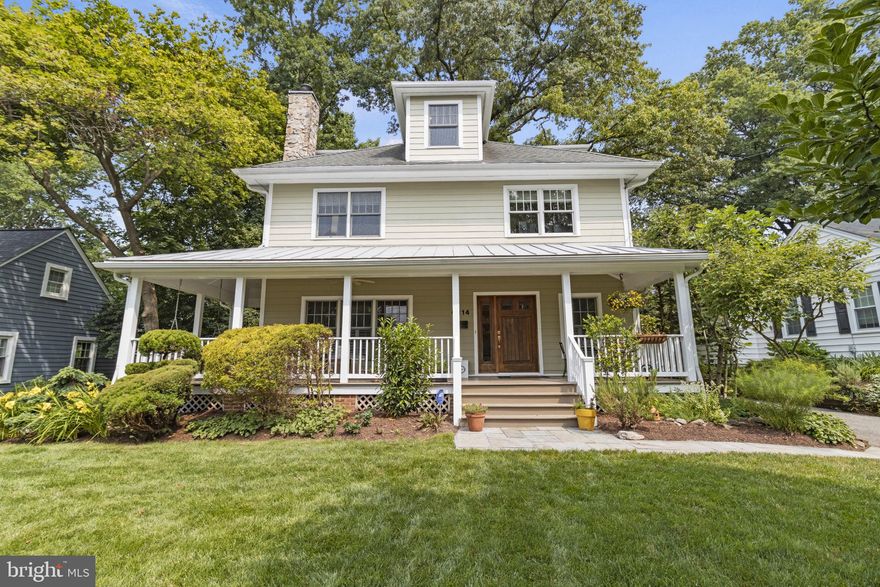 Built in 2005, this exceptionally charming colonial with 4 finished levels is ideally located in the sought-after Fairway Hills neighborhood of Bethesda.  With 4BR and 2FB+2HB over 3,500 s/f of superior craftsmanship on a professionally manicured lot, this home is sure to impress!
A covered, wraparound porch with ceiling fan and swing welcome guests to this warm and inviting property.  Once inside, abundant natural light, recessed lighting, crown moldings, gleaming hardwood floors and new carpeting are all on display. The expansive family room is complete with a wood burning fireplace and numerous windows. In the center-island kitchen discover stainless appliances, Wolf range/oven with 4 burners and indoor grill, second oven and built tin microwave, soapstone countertops, counter depth refrigerator, generous cabinet space, and an adjacent dining room perfect for both daily meals and holiday gatherings. The bedroom level features a welcoming primary suite with a walk-in closet and a primary bath with soaking tub, shower, double vanities and water closet.  2 additional bedrooms and a large full bath complete the main bedroom level. The finished 4th level is an expansive space for the 4th bedroom, den, or home office.
The open & inviting lower level is a perfect family retreat with rec-room featuring a custom designed feature wall, overhead projector and movie screen, half bath & a climate controlled 800+ bottle wine cellar.
The outdoor living spaces provide an ideal retreat at the end of a long day.  Enjoy your morning coffee or evening meals on the spacious deck with 6 person hot tub and awning overlooking the private yard with mature plantings, firepit and greenhouse and a one car garage. You won’t want to leave! 
The home is sited in a premier location inside the beltway and  just a short walk from the National Blue Ribbon Bannockburn Elementary School and is part of the Walt Whitman High school cluster.  It is also a short walk to the Bannockburn Community Clubhouse and Swimming Pool, which hosts annual community events and includes a nursery school and playground.  It provides quick access to DC and NoVa as well as popular retreats such as the C&O Canal towpath, Glen Echo Park and downtown Bethesda.  Don’t miss this one!