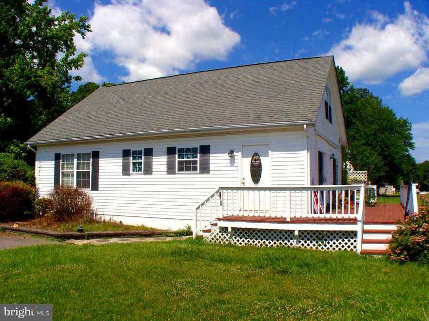 Spacious 4 bedroom Cape Cod .    Main level primary bedroom  with walk in closet and full bath.  There's a second br on the main level that has also been used as an office or study. Nice open Kitchen with dining area and living room with fireplace and sliders to deck.  Upper level has two bedrooms and hall bath.  Storage shed and another storage area in the hanger for the tenants use.  Main hanger area retained by owner for plane.
Community boasts Chesapeake Bay beaches,  a  lake beach with a small boat ramp access. Playgrounds, courts, community garden and marked hiking trails.  Owner pays HOA, Tenants pay tenant family recreation fee of $294 per year if interested in using those faculities.