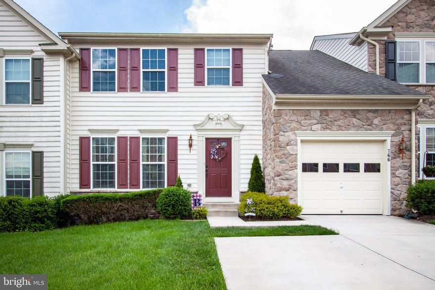 Back on the market! Truly shows like a model. Garage townhouse/villa in sought after Monmouth Meadows with large backyard that backs to woods, and is in the Bel Air school district. Entire home has been freshly painted plus all new carpet. Also includes corian kitchen countertops and island, all stainless appliances, enlarged breakfast/sun room plus formal dining room with chair rail. Main level living room/family room off of the kitchen with gas fireplace. Lower level includes a huge family room, 4th bedroom and a full bath plus walkout sliders. Upper level includes 3 bedrooms plus hall bath and over sized master bedroom with walk in closet plus large master bathroom  with soaking tub and separate shower. Upper level includes the laundry area which eliminates the need to carry laundry up and down the steps. Great location close to shopping, public library, schools and just minutes to I95.